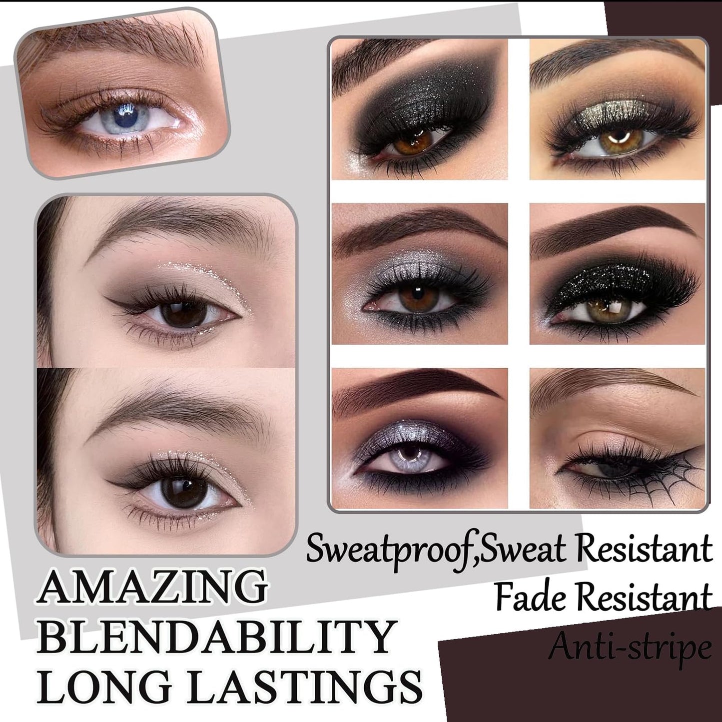 Lilbitty Nude Brown Eyeshadow Palette – Rose Gold & Dark Brown Bronze Highly Pigmented Long-Lasting Cream Eyeshadow for Brown Eyes