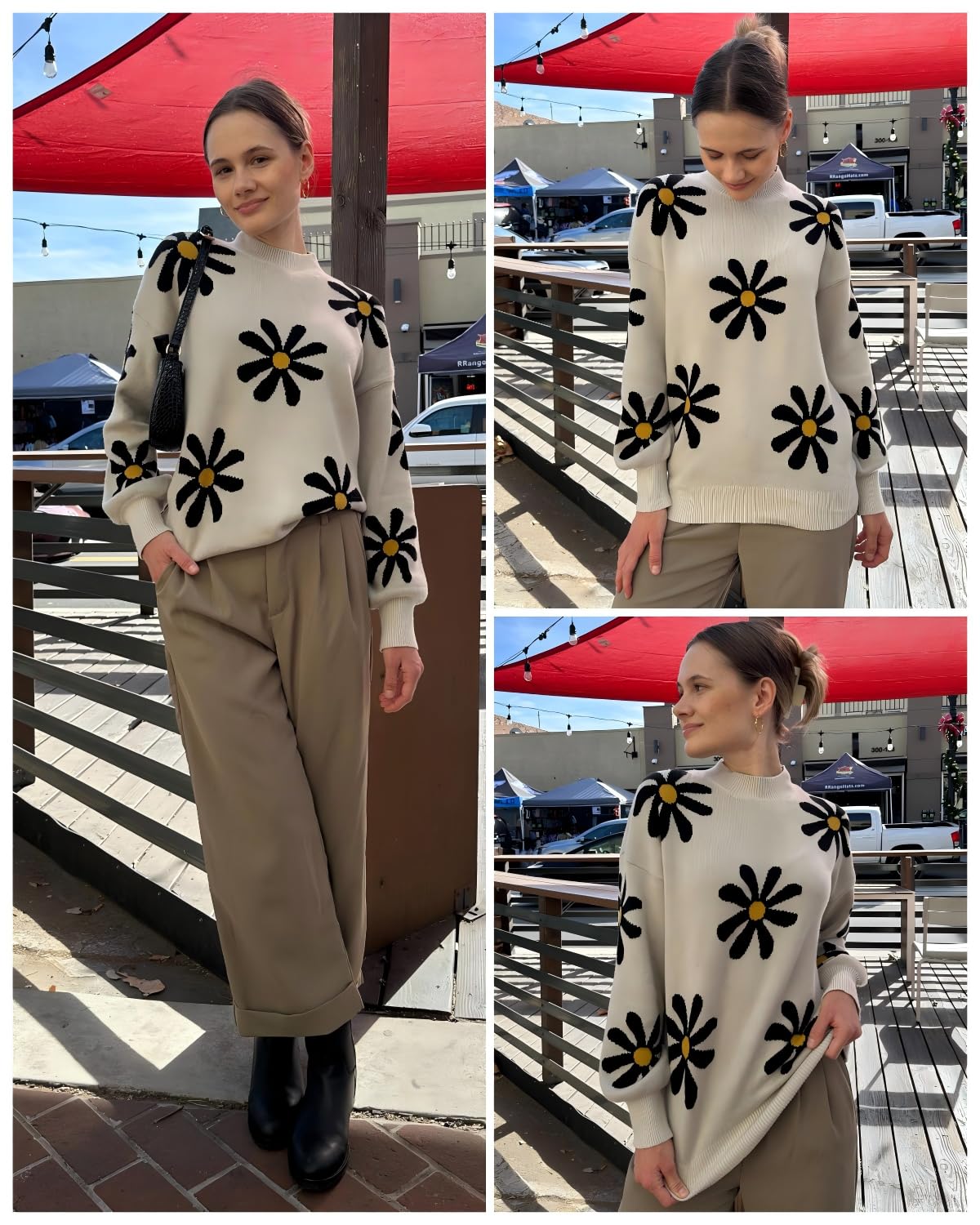 Zeagoo Women’s Puff Sleeve Knit Sweater – Cozy Loose Fit Pullover