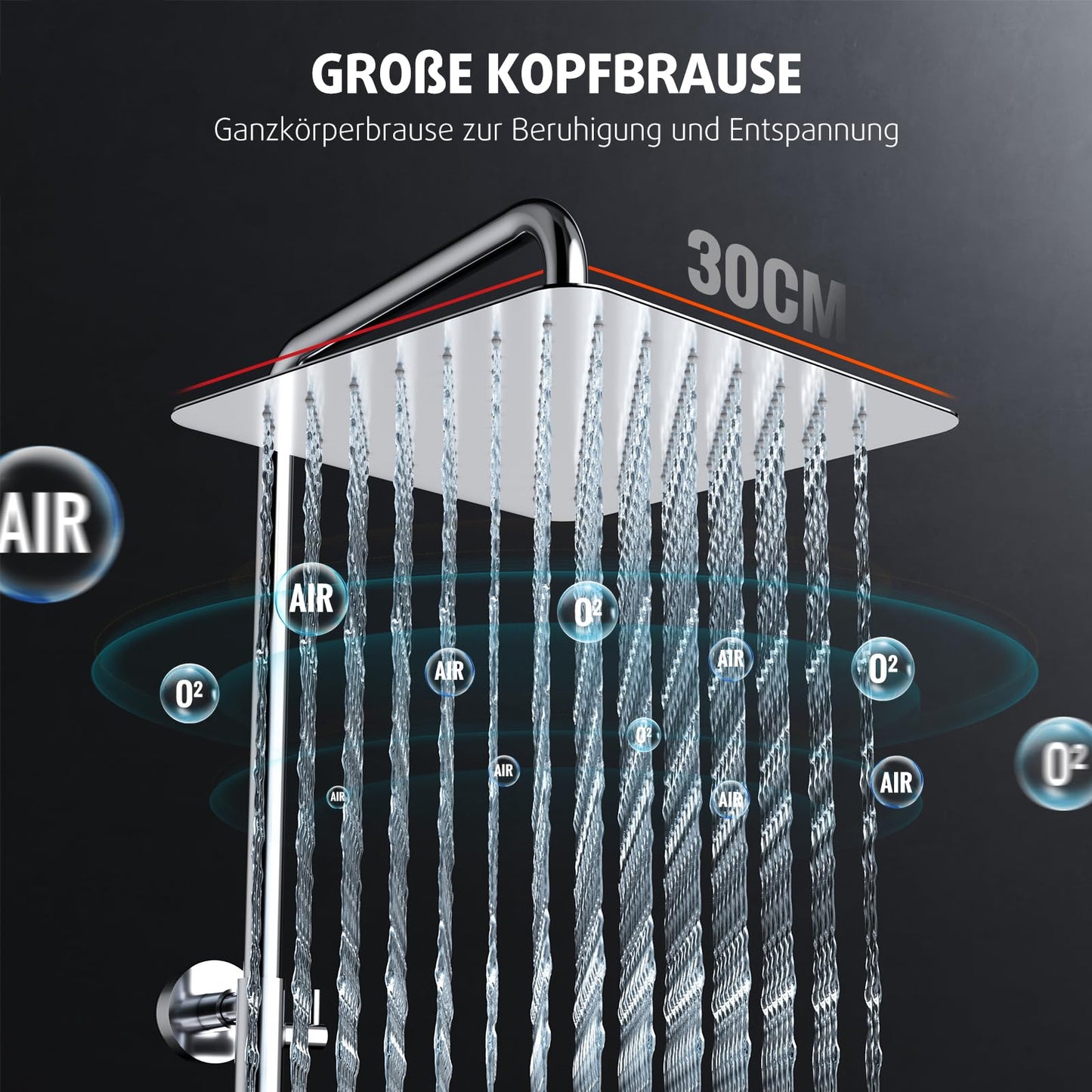 Rainsworth Thermostatic Shower System Round Rain Shower Set