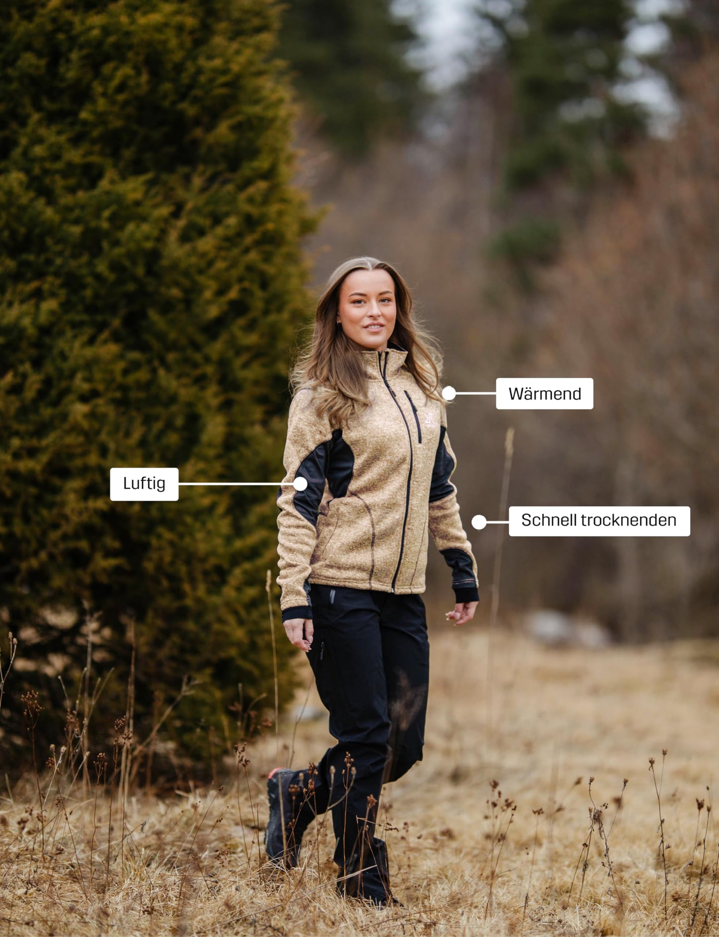 RevolutionRace Women’s Fusion Fleece – Lightweight Outdoor Jacket