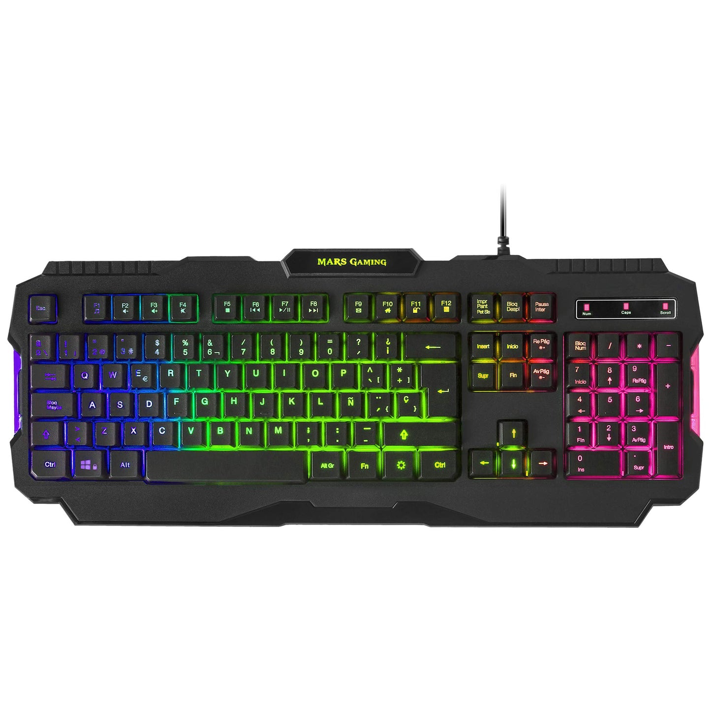 MARSGAMING MCP-RGB3, Pack Gaming Keyboard Fixed RGB + Gaming Mouse RGB Flow 3200 DPI + Headset Over-Ear RGB + XXL Mouse Pad, White, Portuguese Language