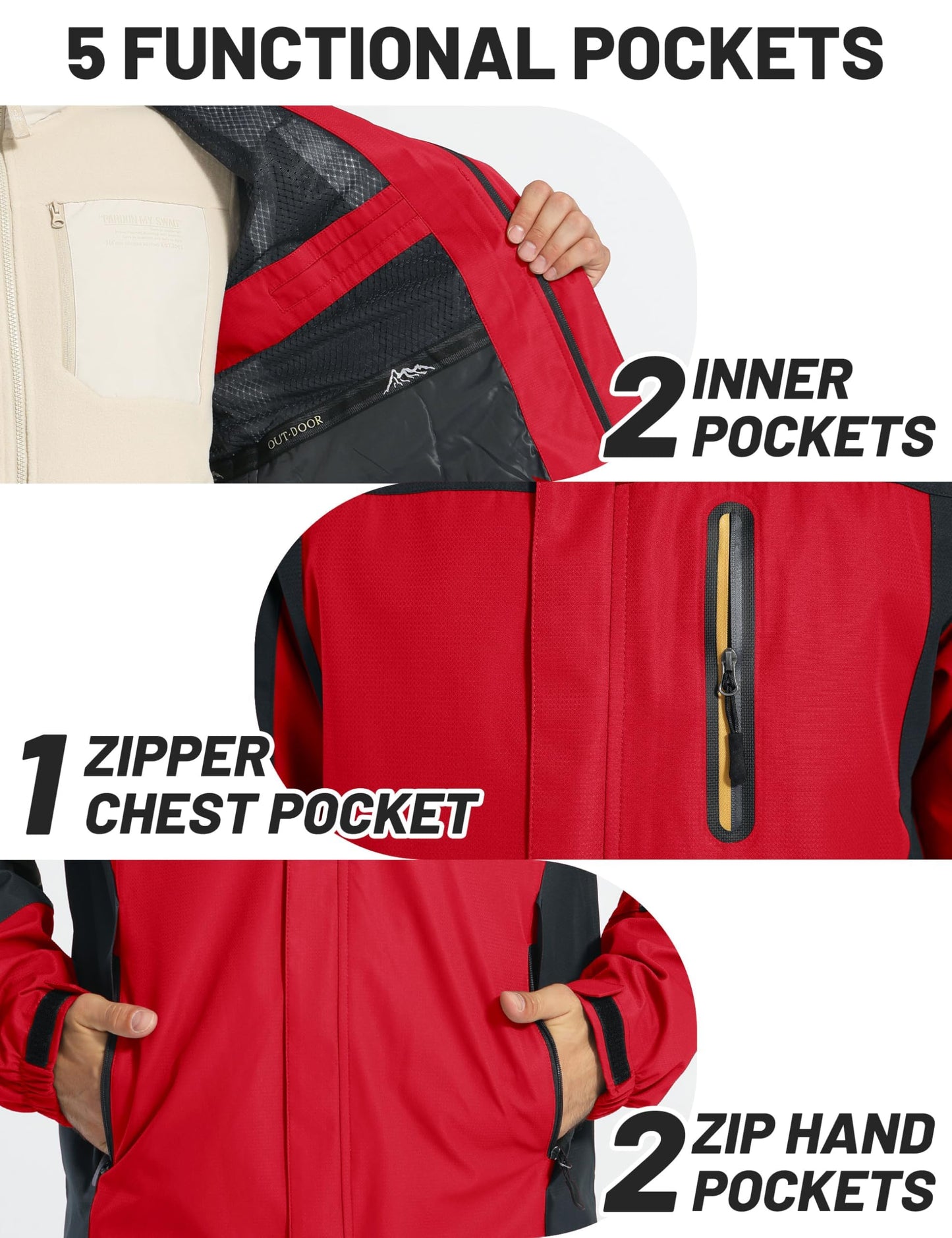 Men’s Outdoor Jacket – Lightweight Water-Resistant Hiking Coat