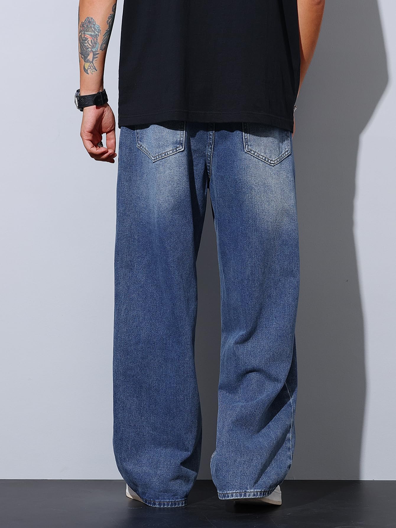 Zewool Men’s Irregular Seam Baggy Jeans