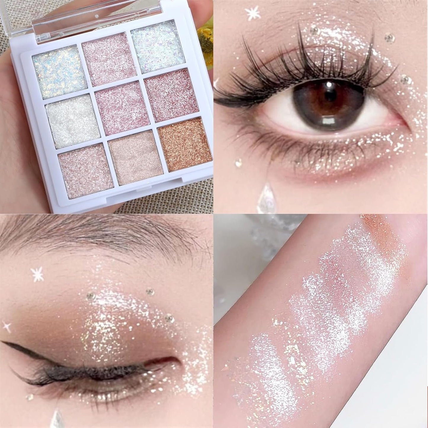 Lilbitty Nude Brown Eyeshadow Palette – Rose Gold & Dark Brown Bronze Highly Pigmented Long-Lasting Cream Eyeshadow for Brown Eyes