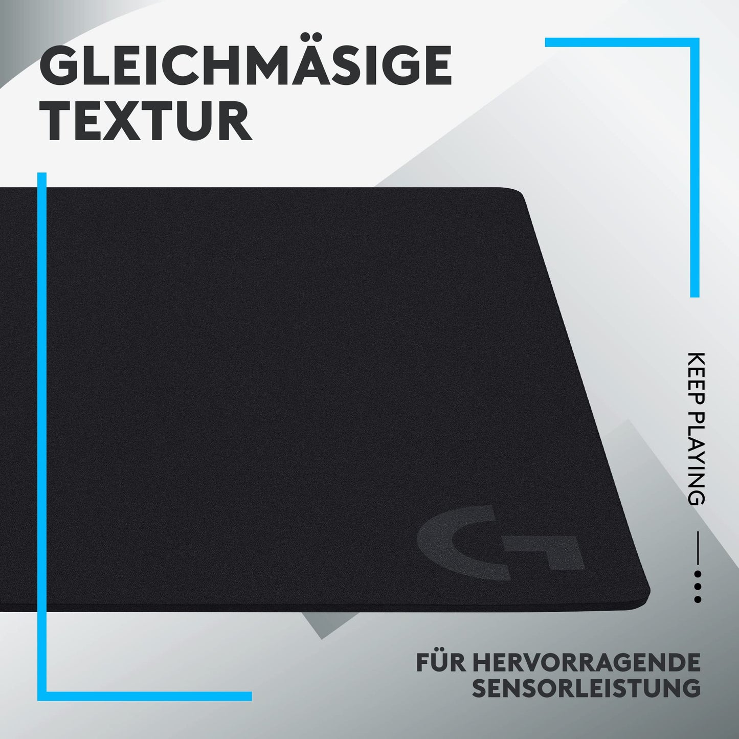 Logitech G G240 Stoff-Gaming-Mauspad, optimiert für Gaming-Sensoren, mäßige Oberflächenreibung, rutschfeste Mausmatte, Mac- und PC-Gaming-Zubehör, 340 x 280 x 1 mm
