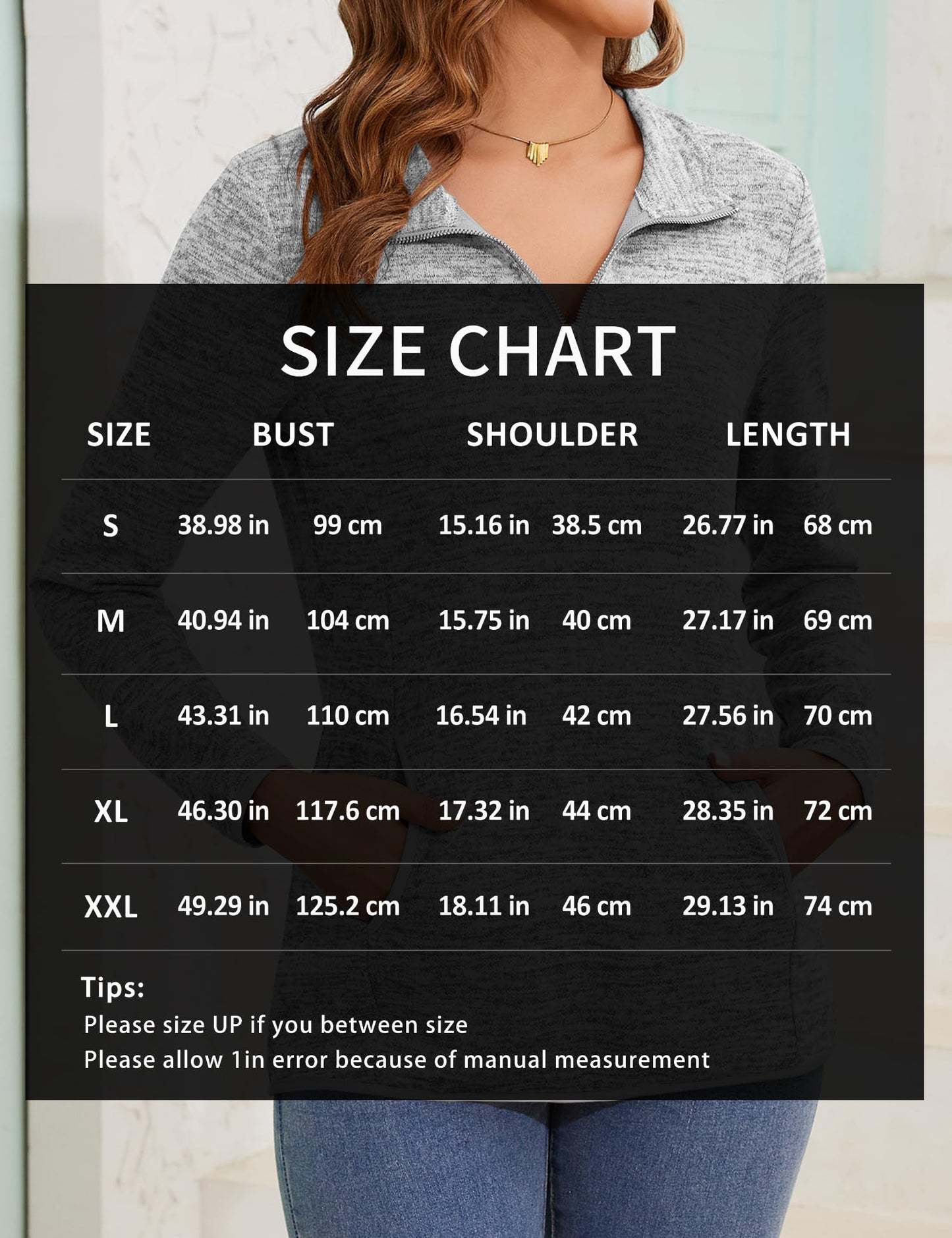 iWoo Women’s 1/4 Zip Pullover Sweatshirt – Casual Long Sleeve Top