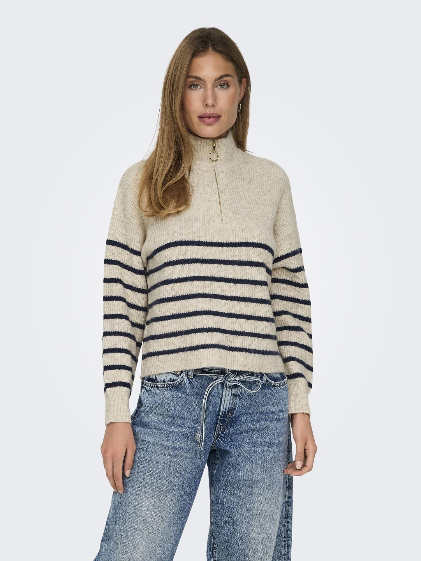 ONLY Women's Knitted Pullover – Casual Long Sleeve Sweater