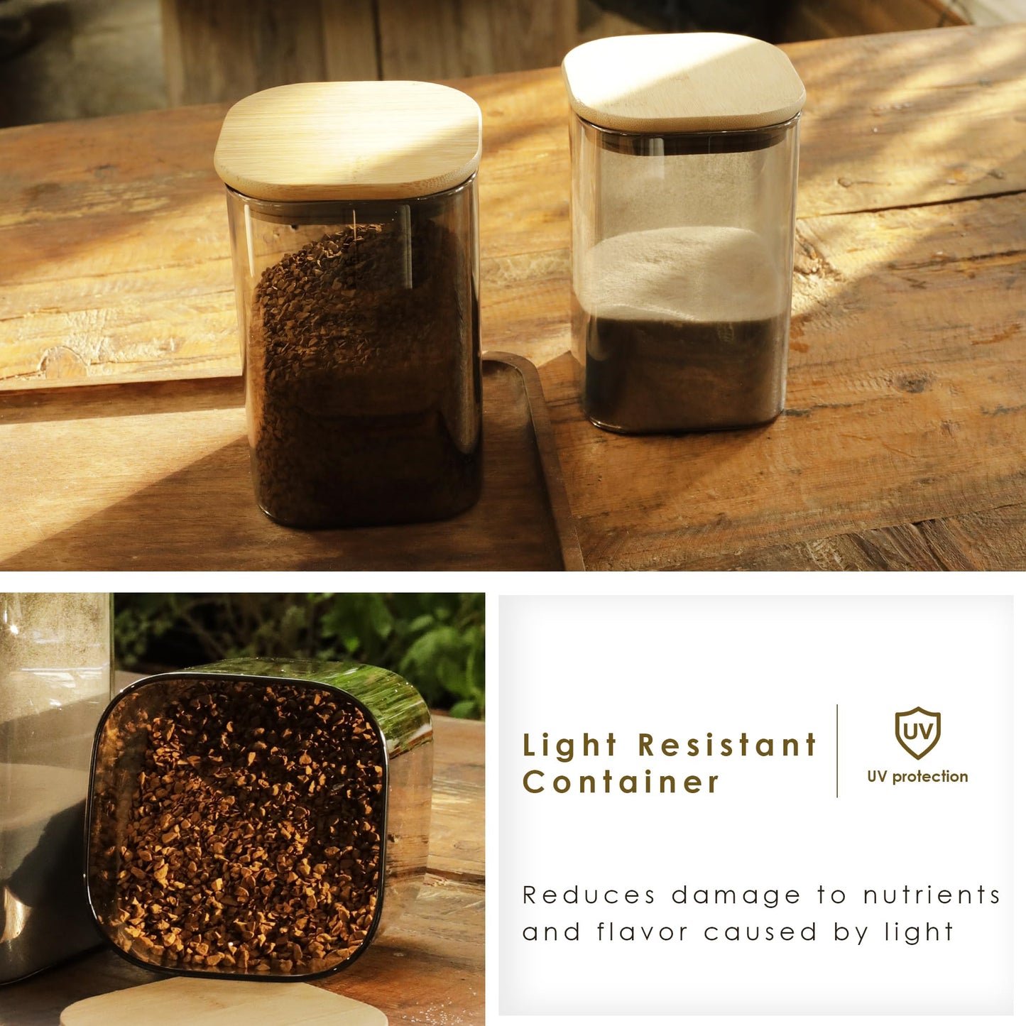 LIBWYS 12er Set Vorratsgläser mit Deckel Eckig Vorratsdose Glas - in 3 Größen: 720ml;1150 ml; 1580 ml - 12pcs Plus Edition