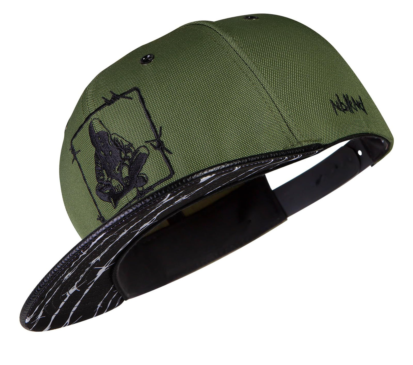 Nebelkind Snapback-Cap-Herren Damen Barbed Wire, Einheitsgröße OneSize, Größenverstellbar, Unisex, hochwertige Basecap trendig, Streetwear Style, Baseball-Kappe mit geradem Schirm, Retro