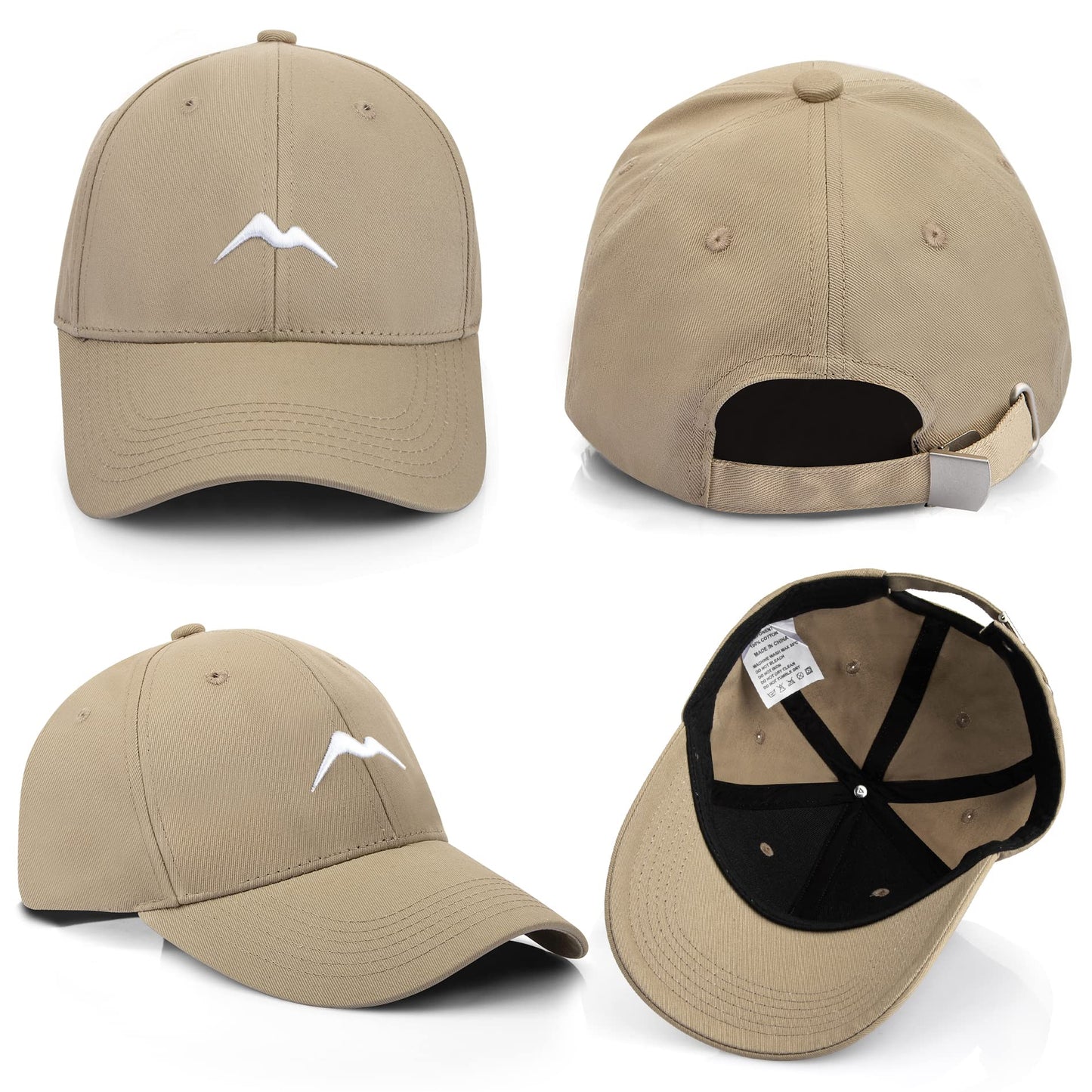 Momoshe Cap Herren Sommer Damen 100% Baumwoll Kappe Verstellbar Atmungsaktiv Einheitsgröße Baseball Bergspitzen Stickerei Sport