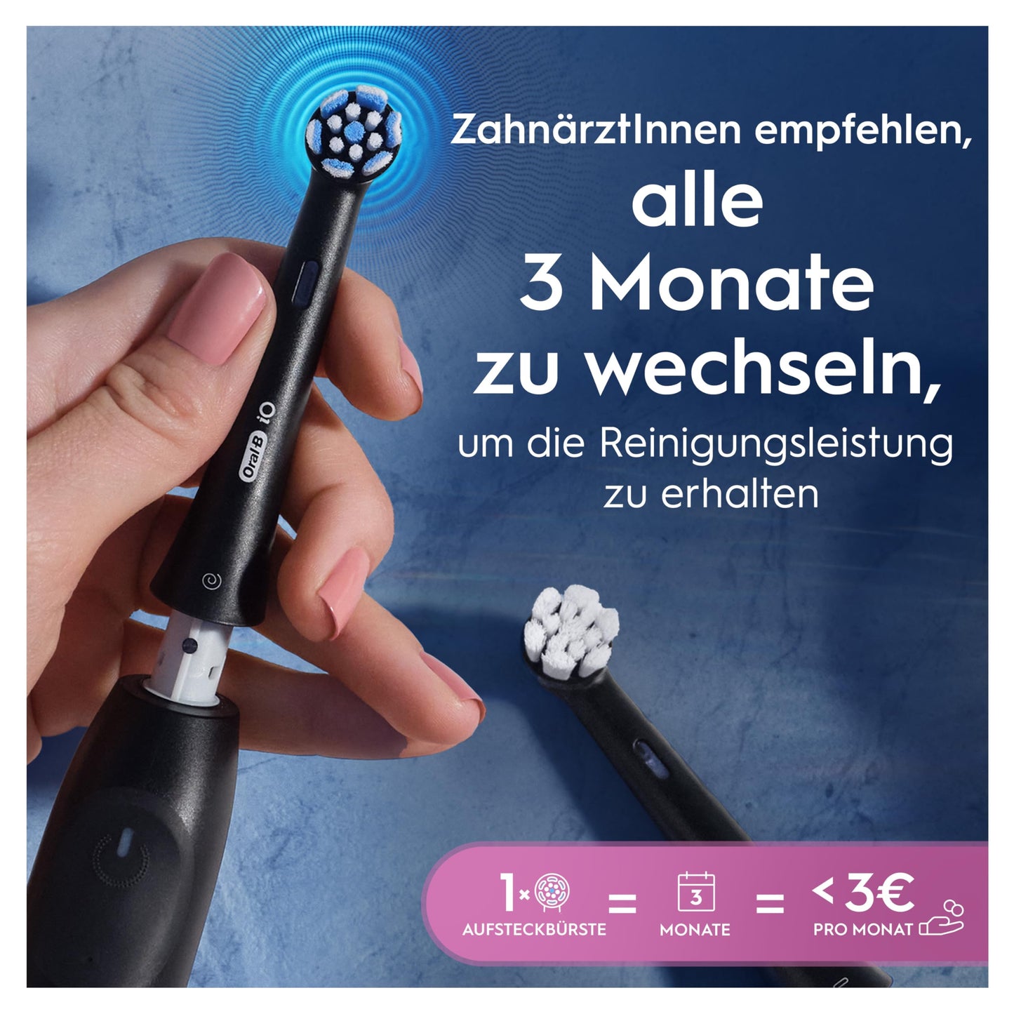 Oral-B iO Sanfte Reinigung, Original Aufsteckbürsten, geeignet für empfindliches Zahnfleisch, Schwarz, 8 Stück