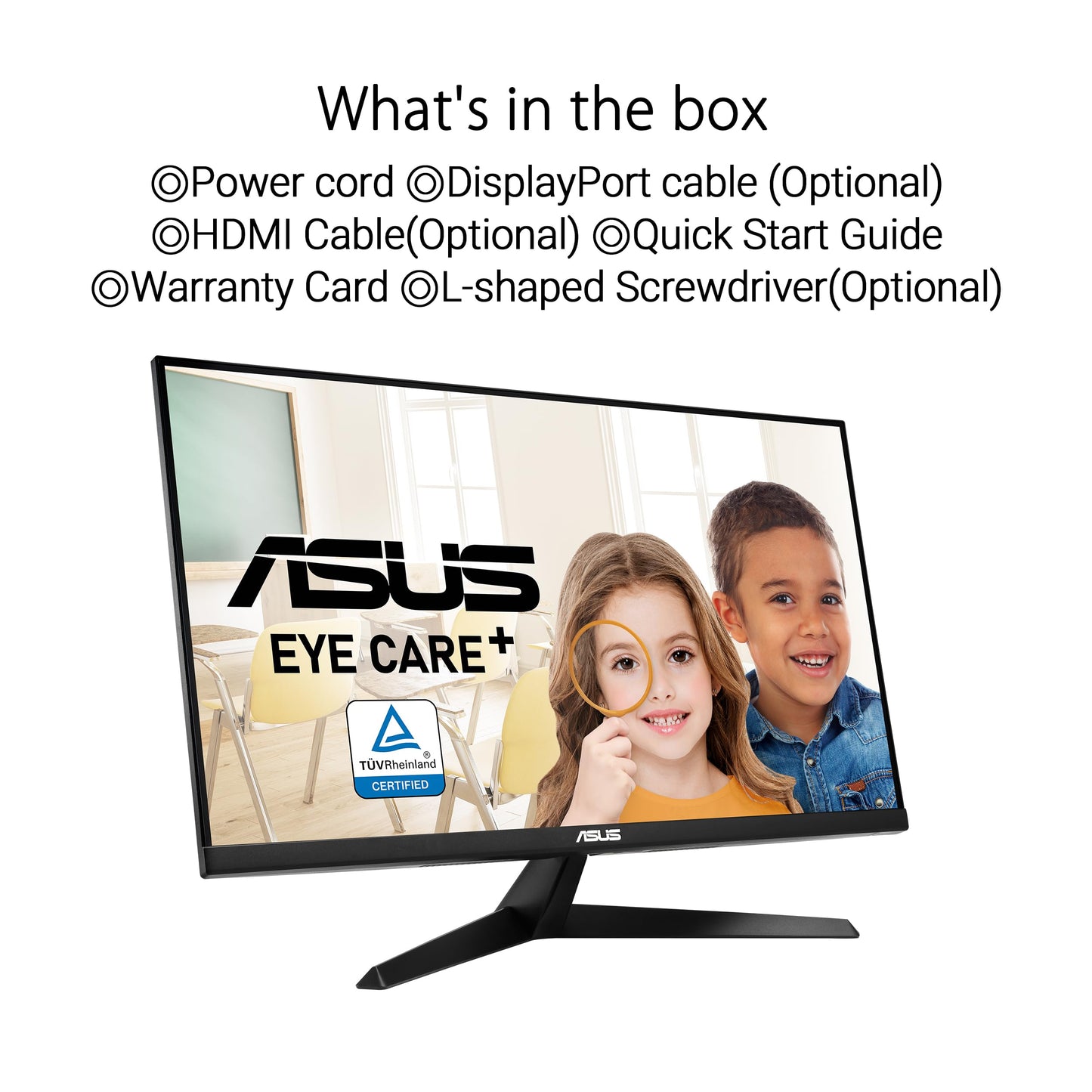 ASUS Eye Care VY249HF - 24 Zoll Full HD Monitor - 100 Hz, 1ms MPRT, AdaptiveSync - IPS Panel, Vesa 100x100, 16:9, 1920x1080, HDMI