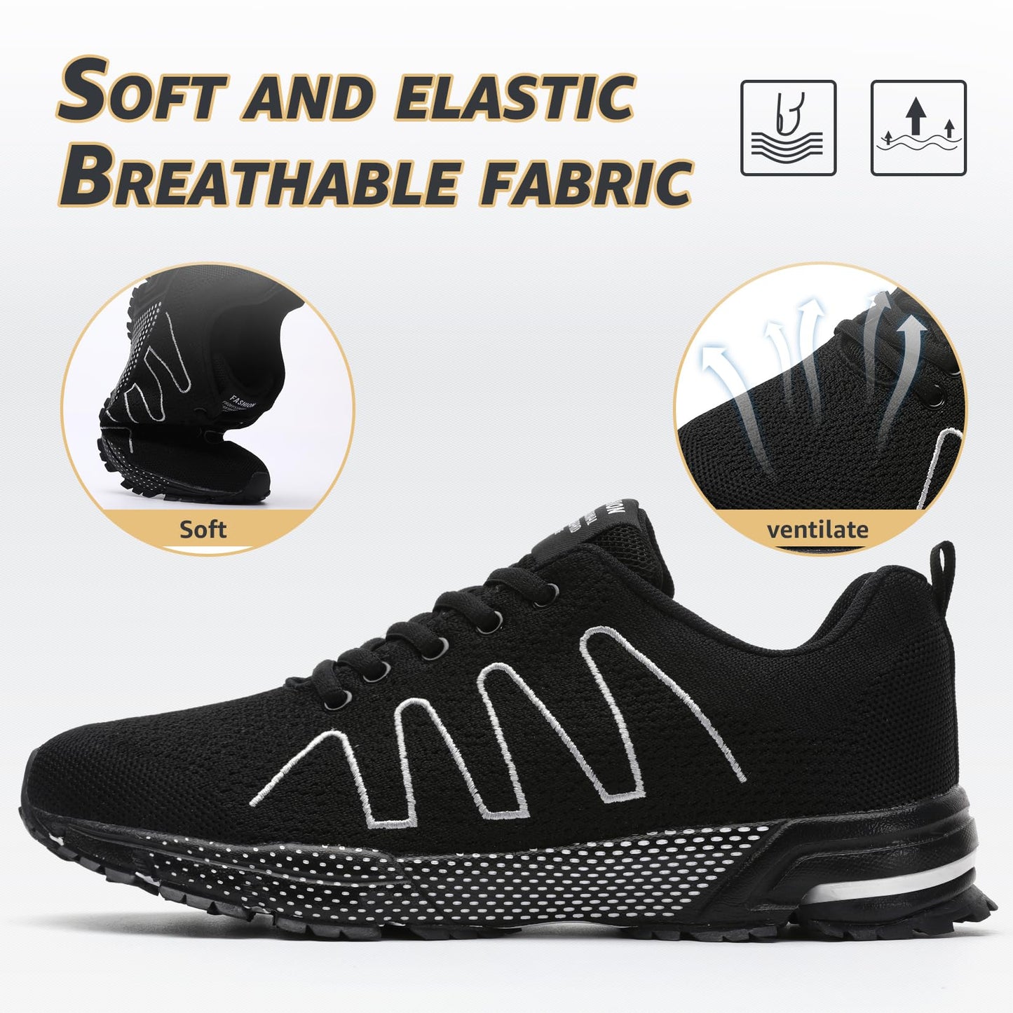 ASHION Men’s Running Shoes – Lightweight Breathable Sneakers