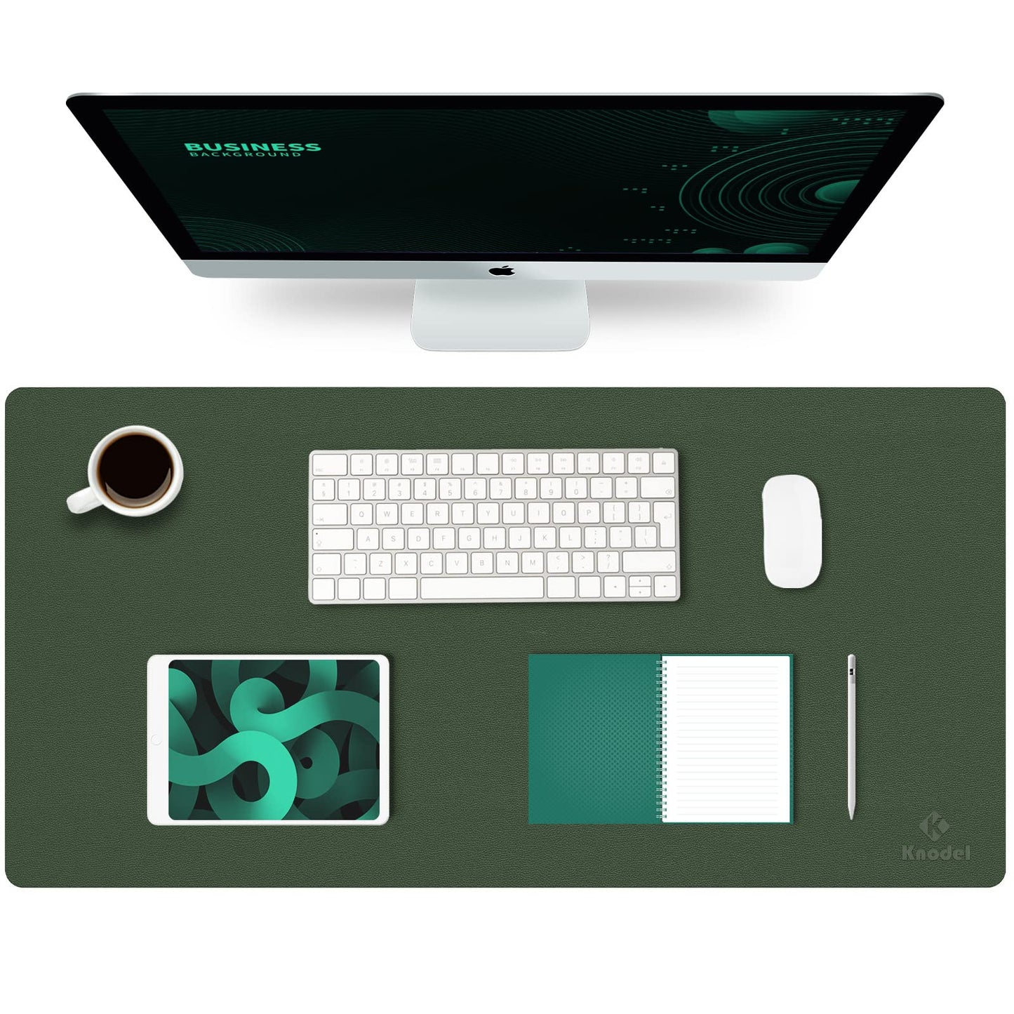 K KNODEL Tischunterlage, Schreibtischunterlage, 80 x 40cm PVC Tischunterlage, Laptop Tischunterlage, wasserdichte Schreibunterlage für Büro- oder Heimbereich, doppelseitig (Schwarz/Schwarz)