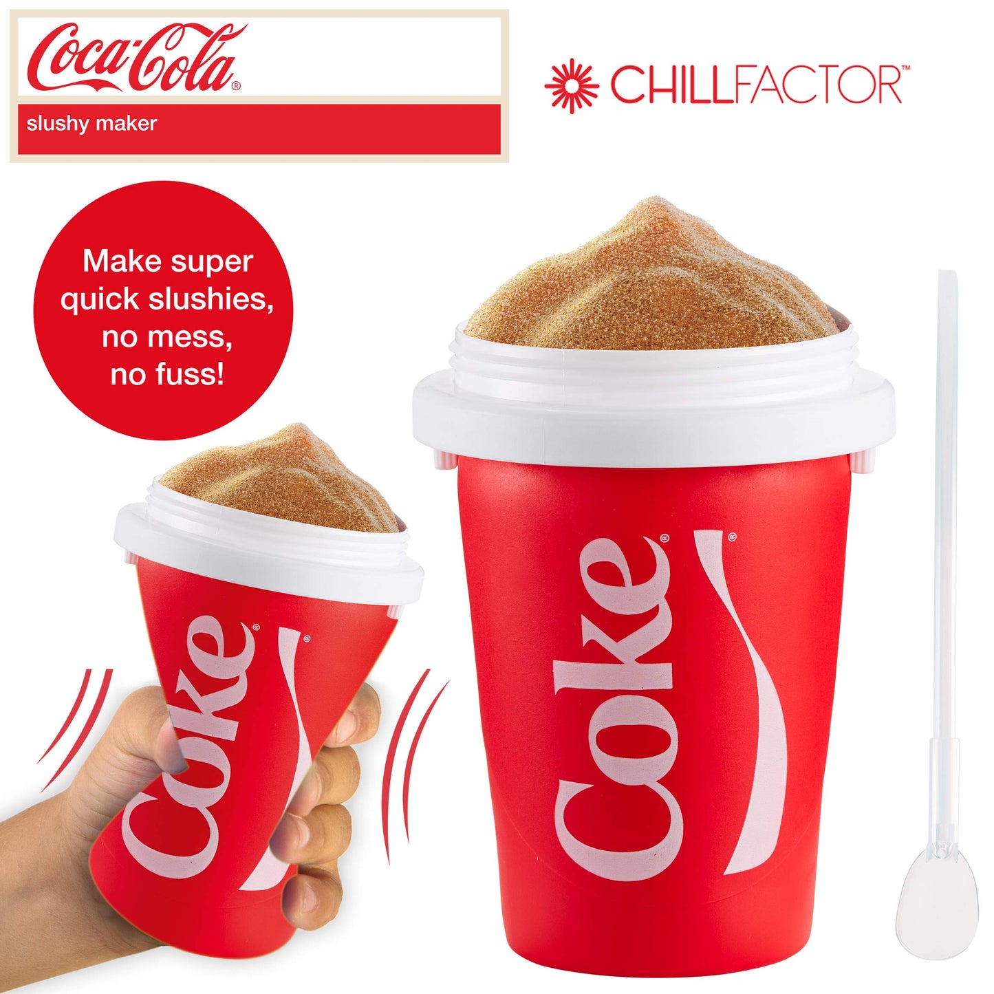 Magic Freez Slushy Maker – Tragbarer Slushy Becher aus Silikon mit 2-in-1 Strohhalm und Löffel – Slush Ice Maker für erfrischende Slushies – Slushi Cup zum Slush Eis selbermachen – 370ml