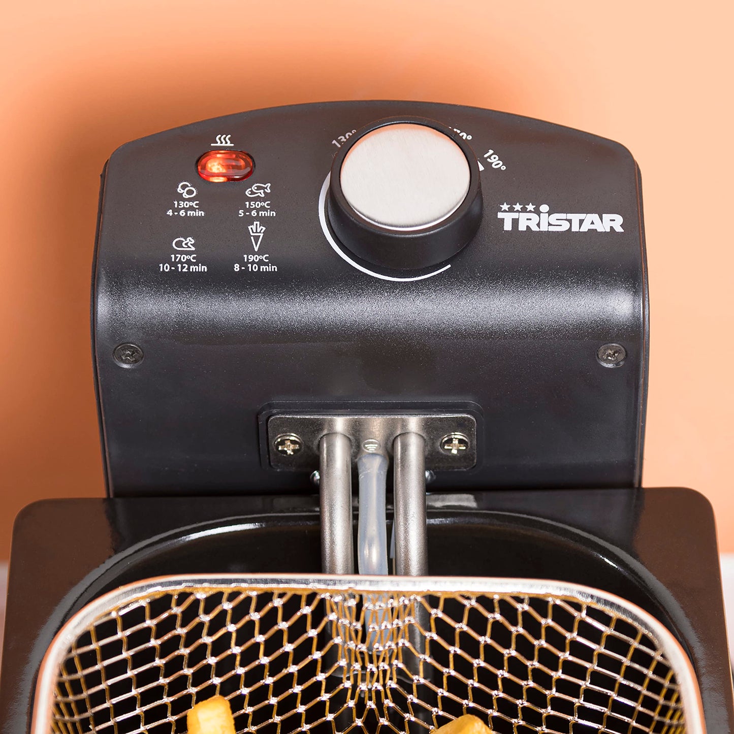 Tristar Fritteuse, 3L Kapazität, 2000 W, Cool Zone Technologie, Edelstahl, Einstellbares Thermostat, Leicht zu Reinigen, Abnehmbare Teile, FR-9325, Silver, NEU