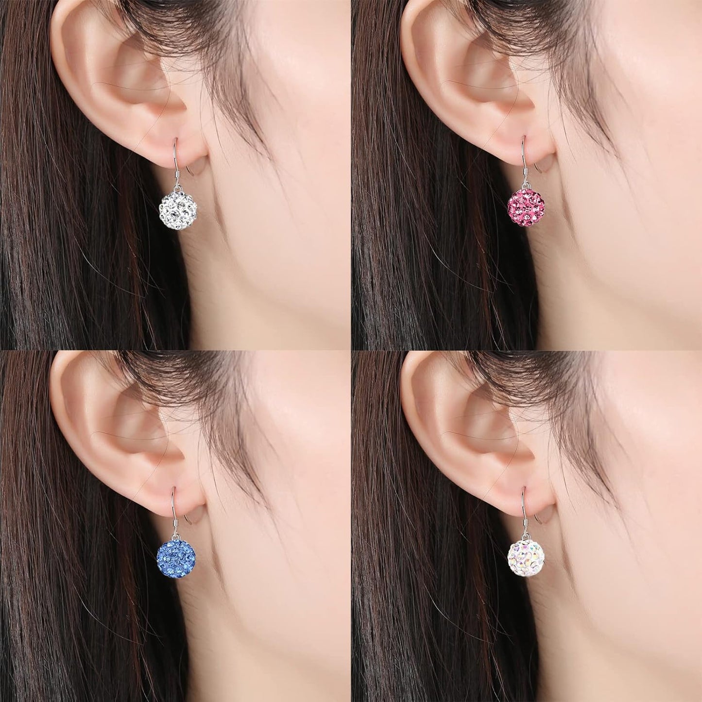 4 Pairs of 925 Sterling Silver Earrings