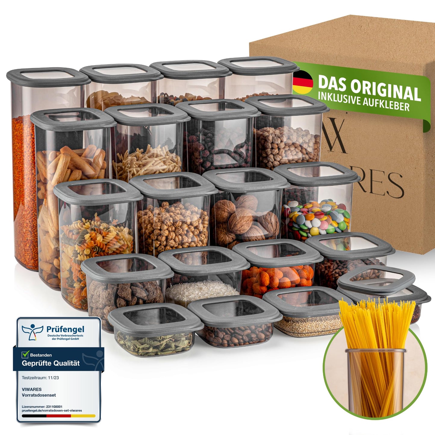 Viwares Vorratsdosen mit Deckel Luftdicht, 12er Vorratsbehälter Set BPA-Frei, Vorratsdose zur Müsli Mehl Aufbewahrung Küche, Praktische Organizer Küche, Frischhaltedosen für Lebensmittelaufbewahrung