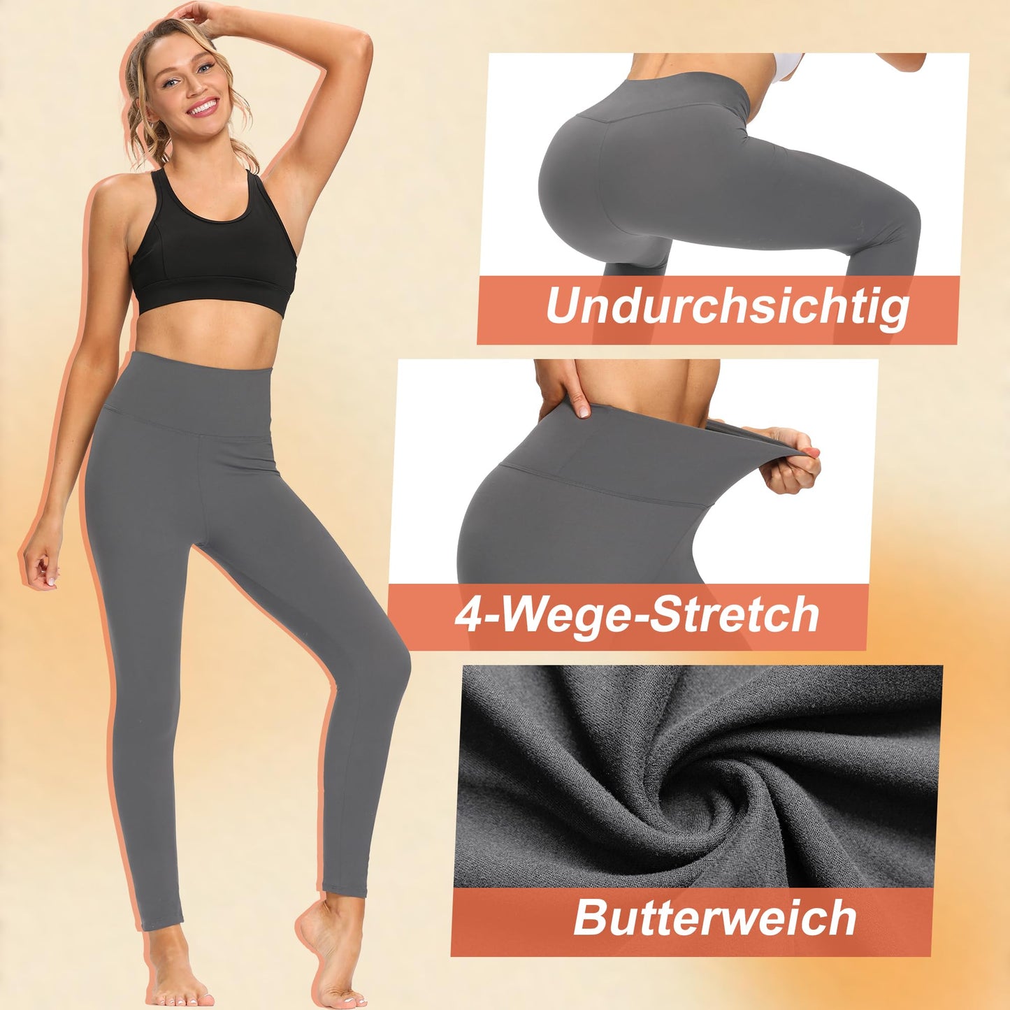 FOTOCITI Women’s High Waist Elastic Sport Leggings – Stretchy Fitness & Yoga Pants