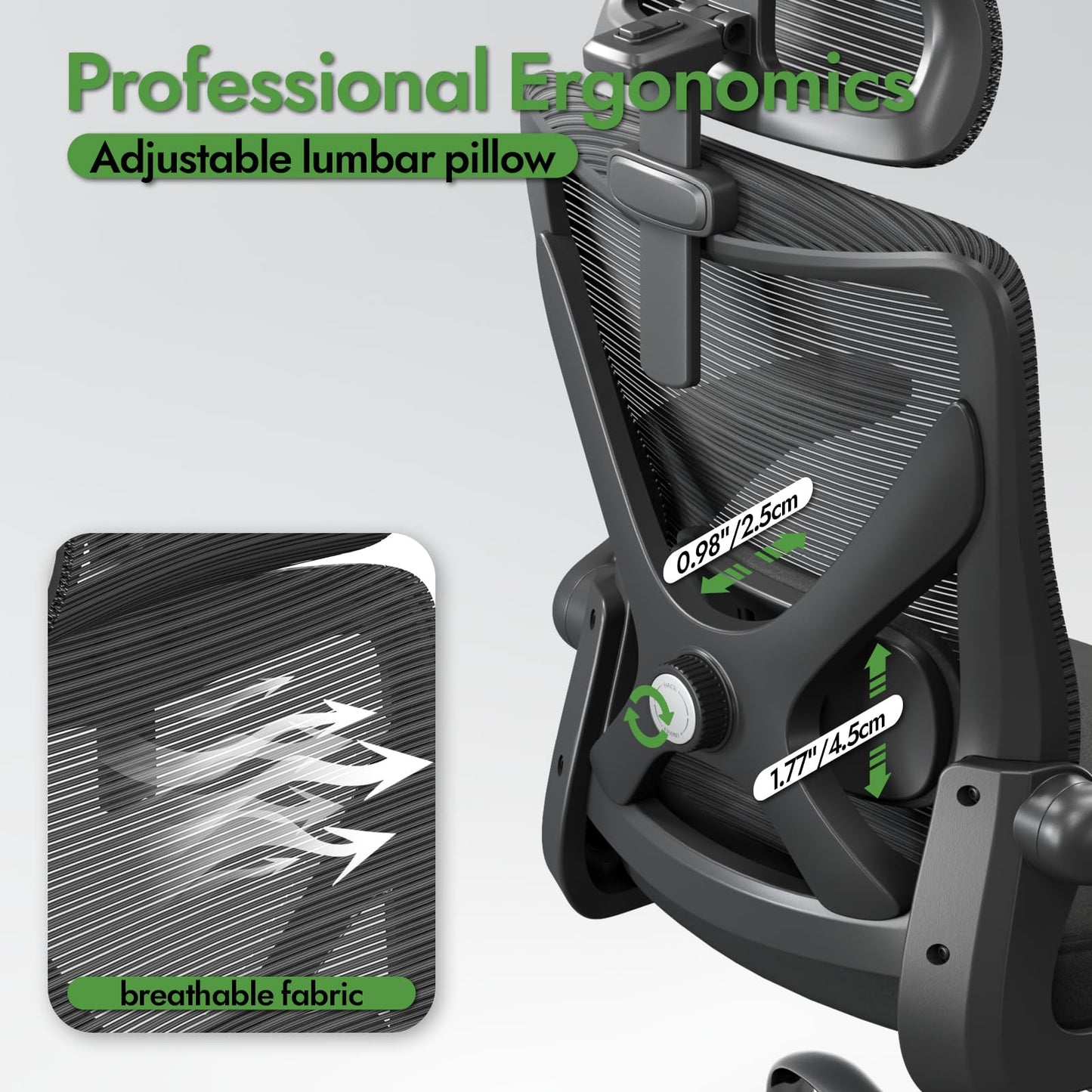 TRALT Ergonomischer Bürostuhl - X-förmiger bequemer Computer-Bürostuhl, Gaming-Stuhl, Bürostuhl mit Lendenwirbelstütze, Netz-Bürostuhl mit Kopfstütze (Grau-Silber)