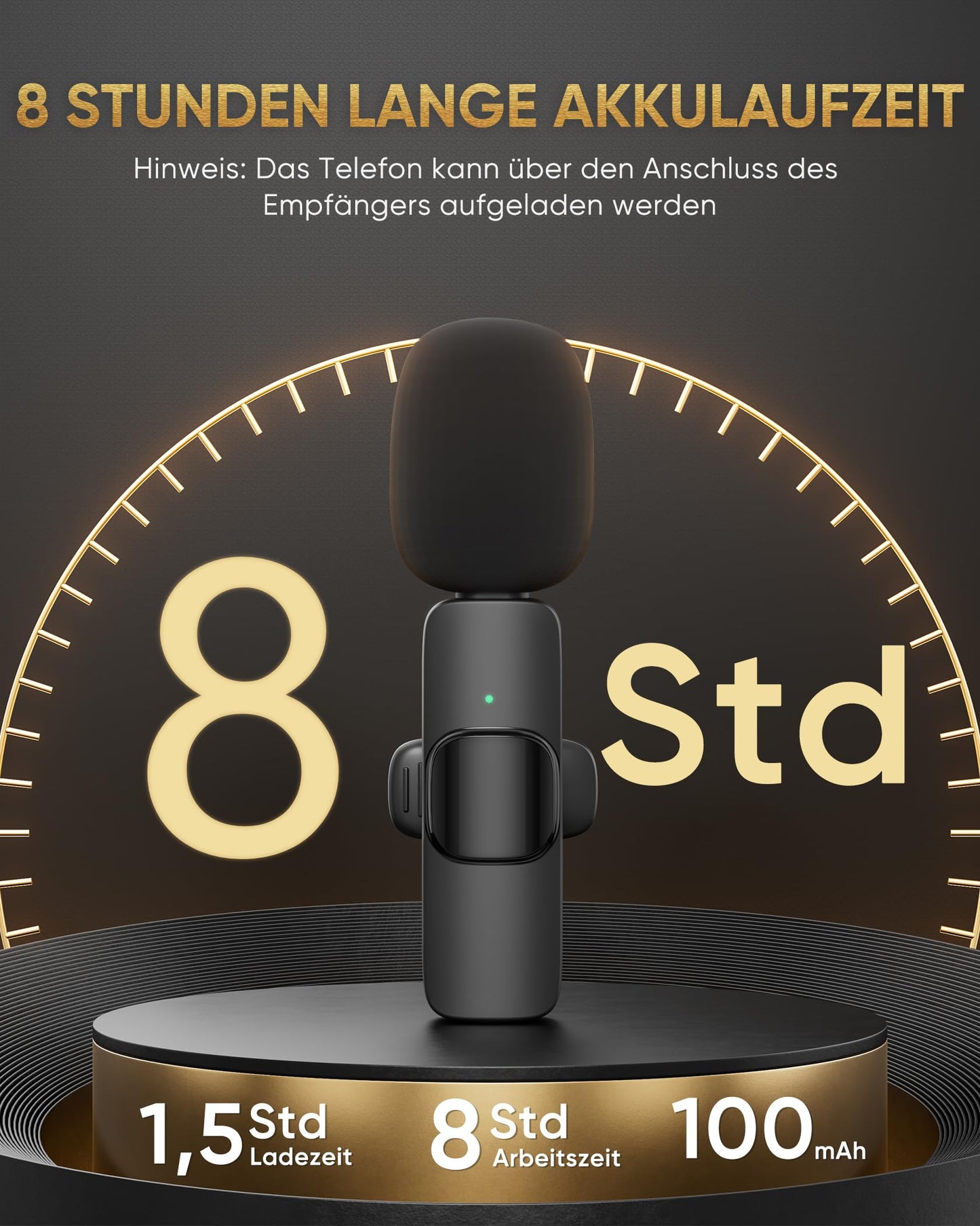 IUMAKEVP Lavalier Mikrofon Kabellos kompatibel mit iPhone/iPad/Android-Handy/Laptop, Plug-Play Wireless Ansteckmikrofon mit Rauschunterdrückung für Videoaufnahmen/Live-Dampf/Interview/TikTok (2 Mics)