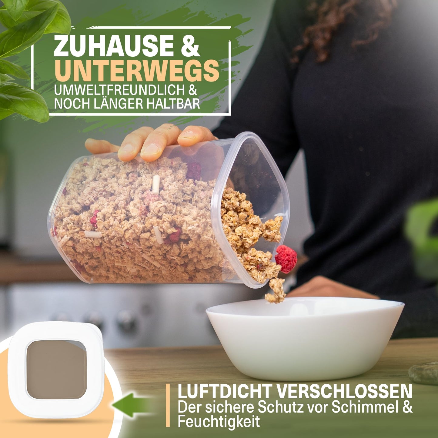 Viwares Vorratsdosen mit Deckel Luftdicht, 12er Vorratsbehälter Set BPA-Frei, Vorratsdose zur Müsli Mehl Aufbewahrung Küche, Praktische Organizer Küche, Frischhaltedosen für Lebensmittelaufbewahrung