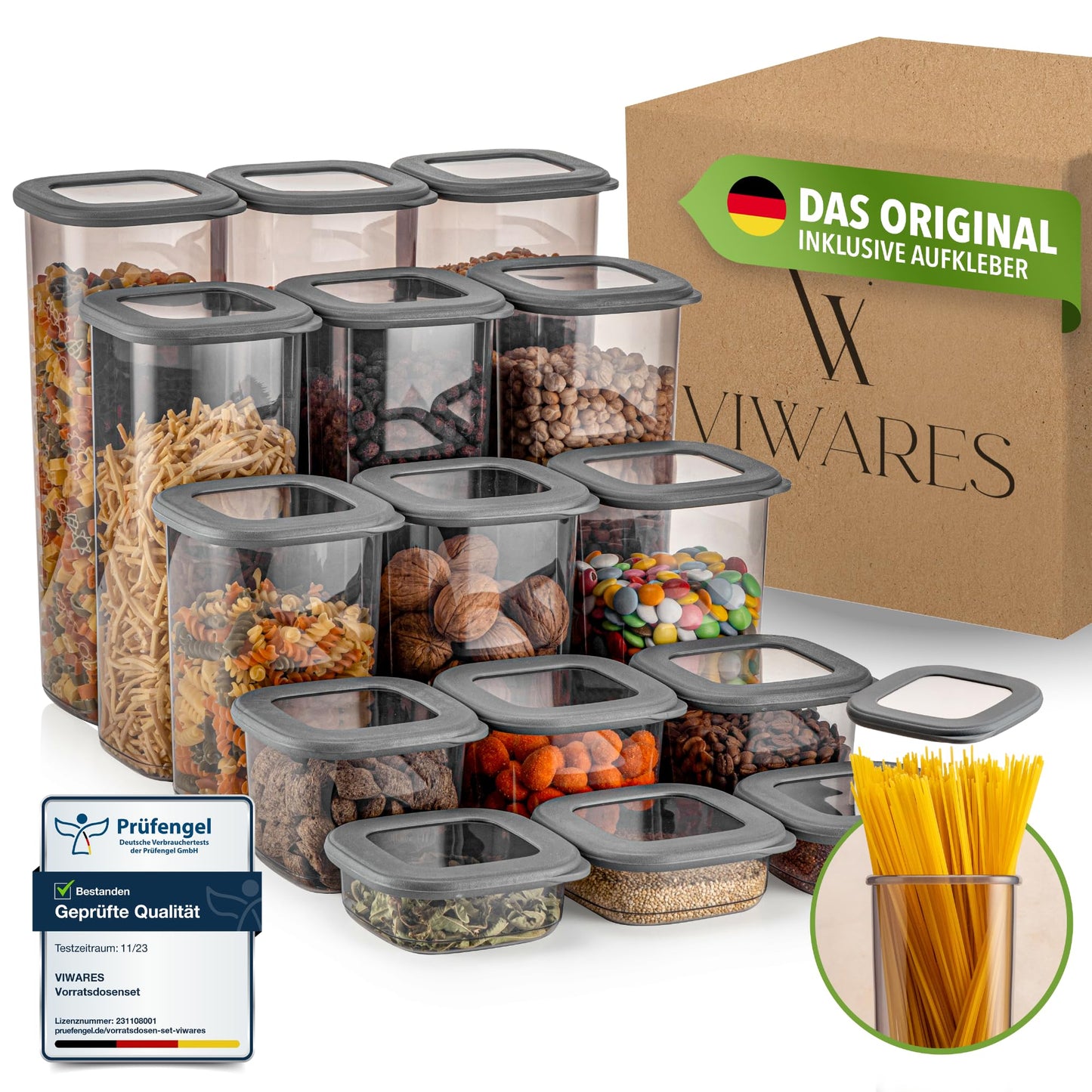 Viwares Vorratsdosen mit Deckel Luftdicht, 12er Vorratsbehälter Set BPA-Frei, Vorratsdose zur Müsli Mehl Aufbewahrung Küche, Praktische Organizer Küche, Frischhaltedosen für Lebensmittelaufbewahrung