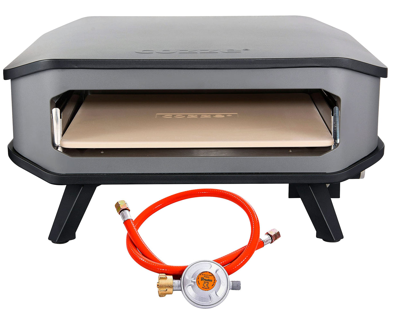 Cozze® 13" Gas-Pizzaofen für den Außenbereich mit Pizzastein und Regler, 5.0 kW 50 mbar – Perfekte Pizzen in nur 2 Minuten
