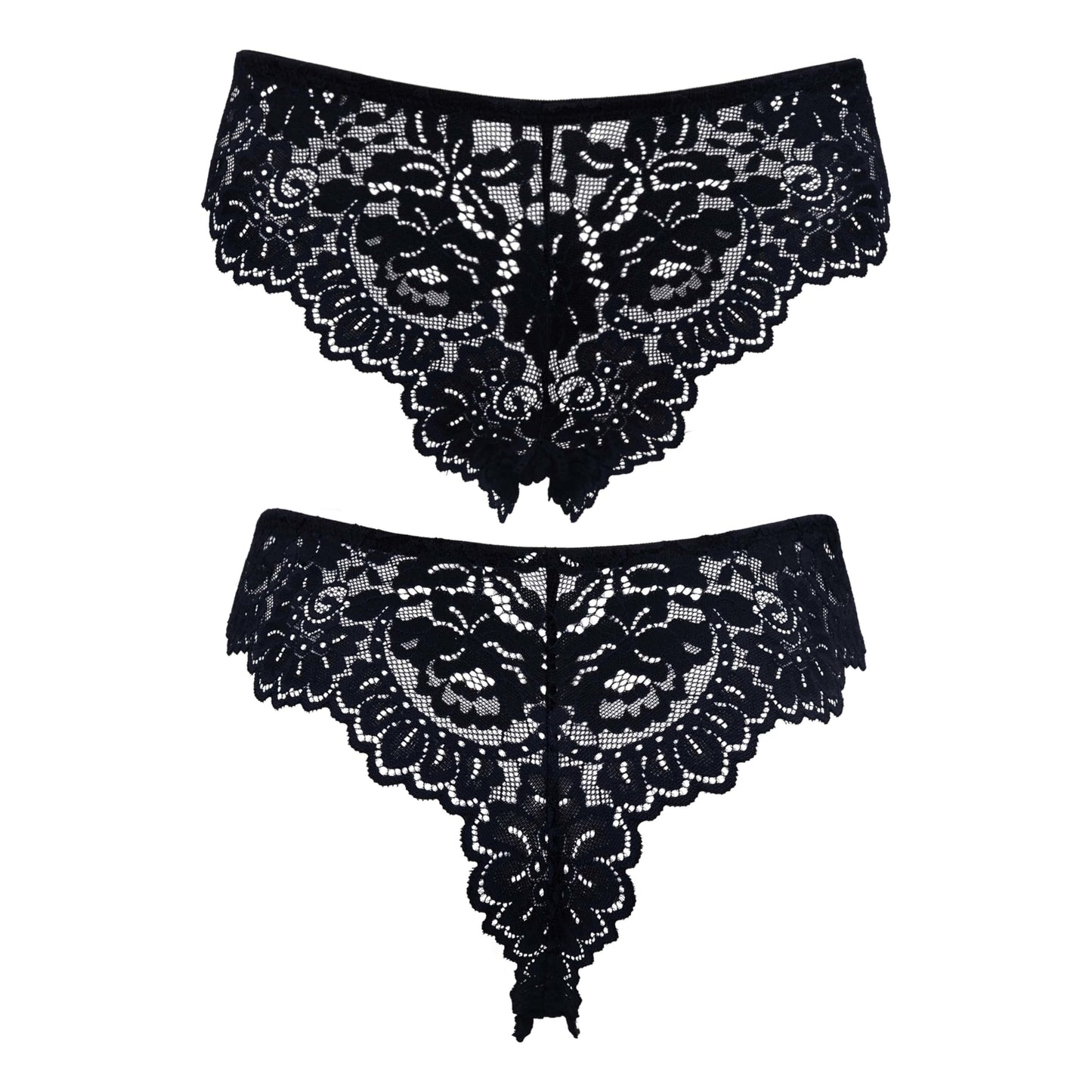 Curve Muse Women's Thong Hipster Underwear Sexy Comfortable - Pack of 2