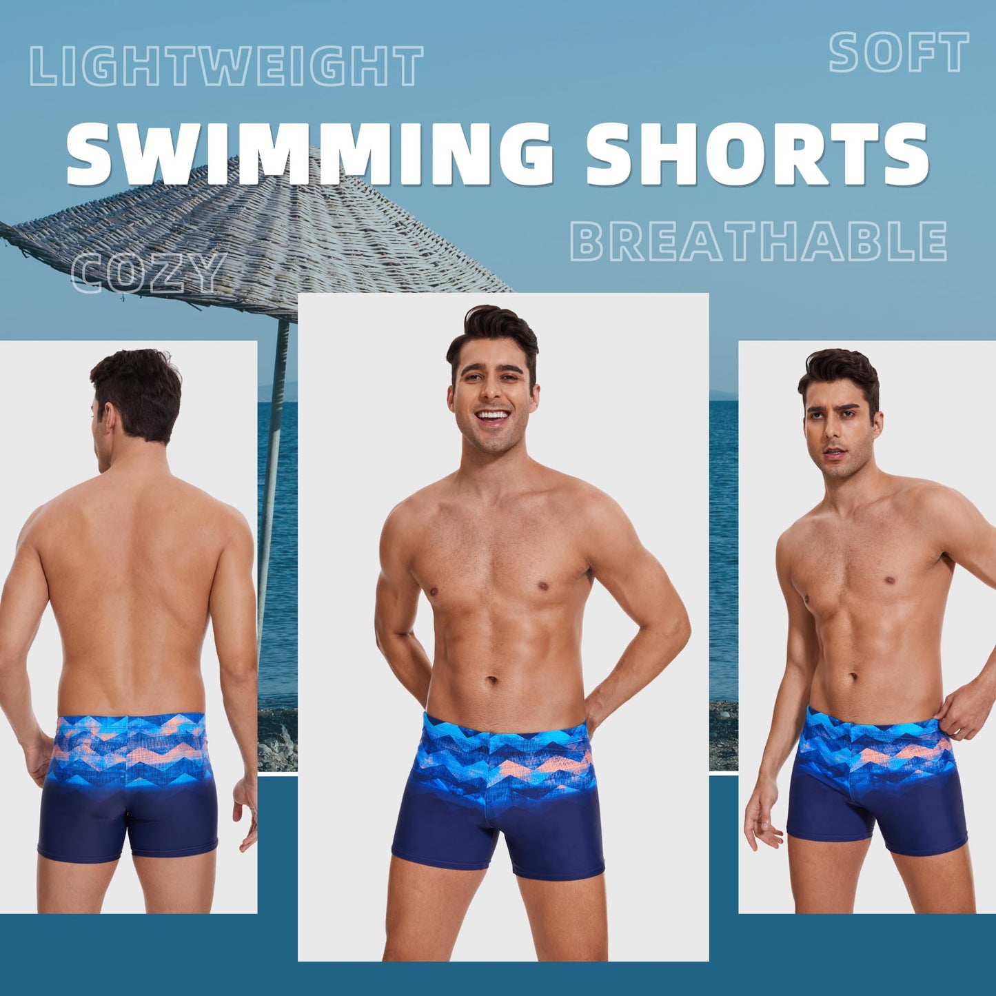 Men’s Short Swim Trunks – Quick-Dry, Hydrophobic Swim Shorts