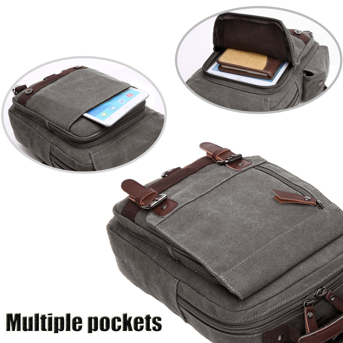 LOSMILE Vintage Canvas Backpack for Men & Women