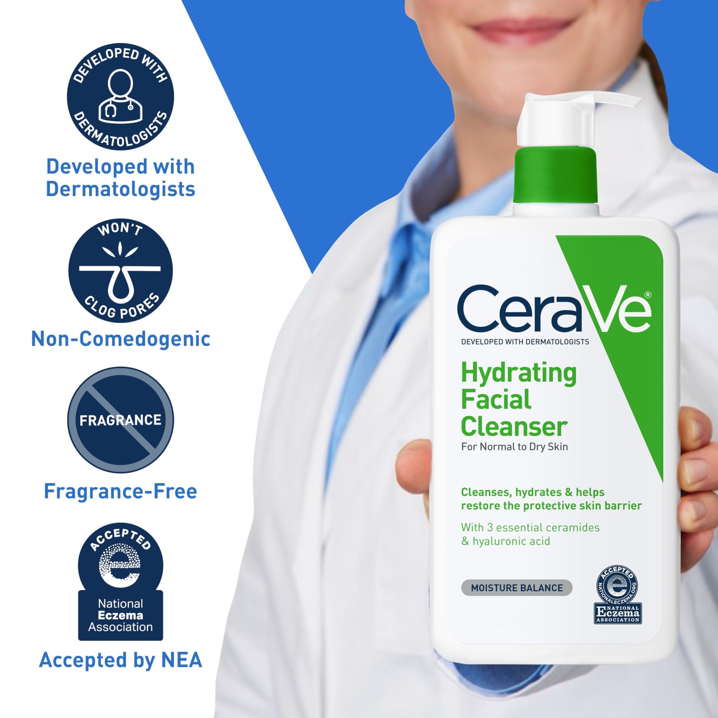 CeraVe Hydrating Facial Cleanser Gentle Moisturizing Face Wash