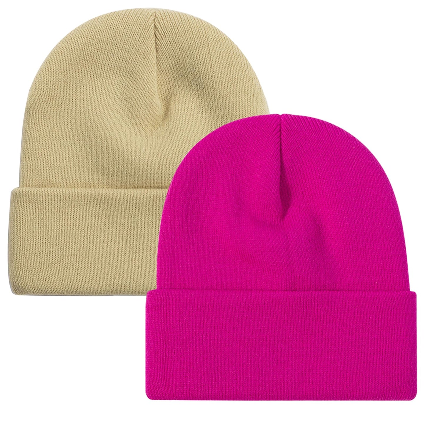 ZOORON 1&2 Pack Beanie for Men Women Slouchy Beanie Hats Winter Knit Caps Soft Ski Hat Unisex