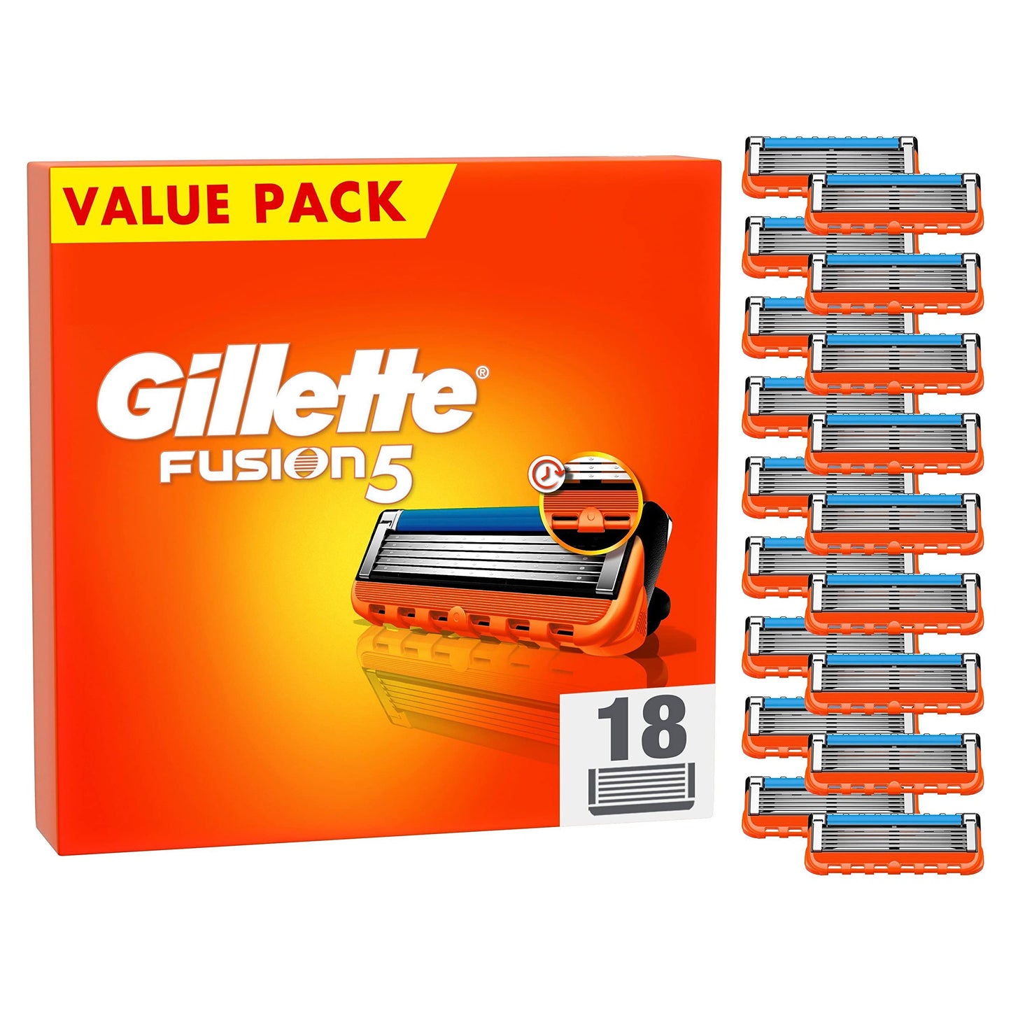 Gillette Fusion5 Rasierer für Männer, ein Gillette Rasierer, 11 Ersatzklingen, mit Gleitstreifen für eine gründliche Rasur
