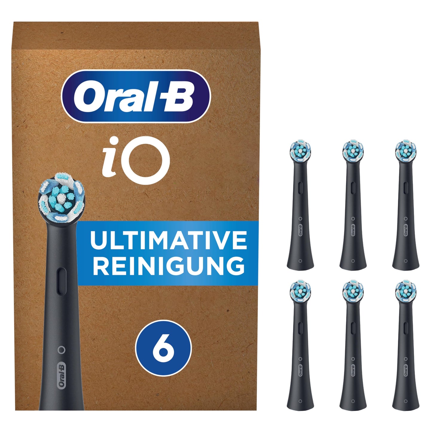 Oral-B iO Ultimative Reinigung Aufsteckbürsten für elektrische Zahnbürste, 10 Stück, ultimative Zahnreinigung, Zahnbürstenaufsatz für Oral-B Zahnbürsten, briefkastenfähige Verpackung, schwarz