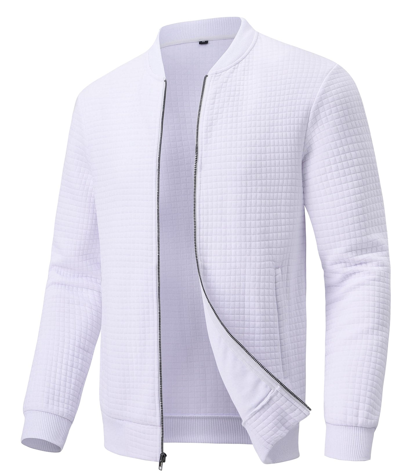 Men’s Transitional Jacket – Lightweight Winter Jacquard Coat with Zipper Pocket