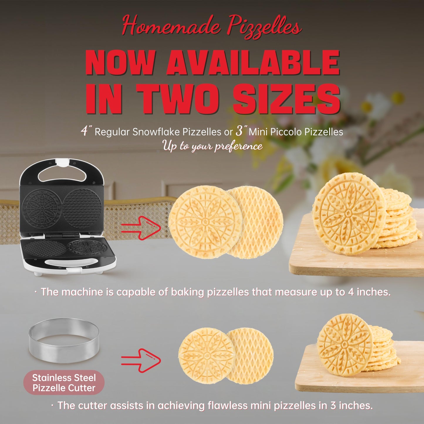 SugarWhisk Mini Waffeleisen Kinder, Doppelwaffeleisen, Kleines Waffeleisen mit Antihaftbeschichtung, Mini Waffle Maker, für Familienfeiern, Kindergeburtstage, Ostern oder Weihnachten, Weiß