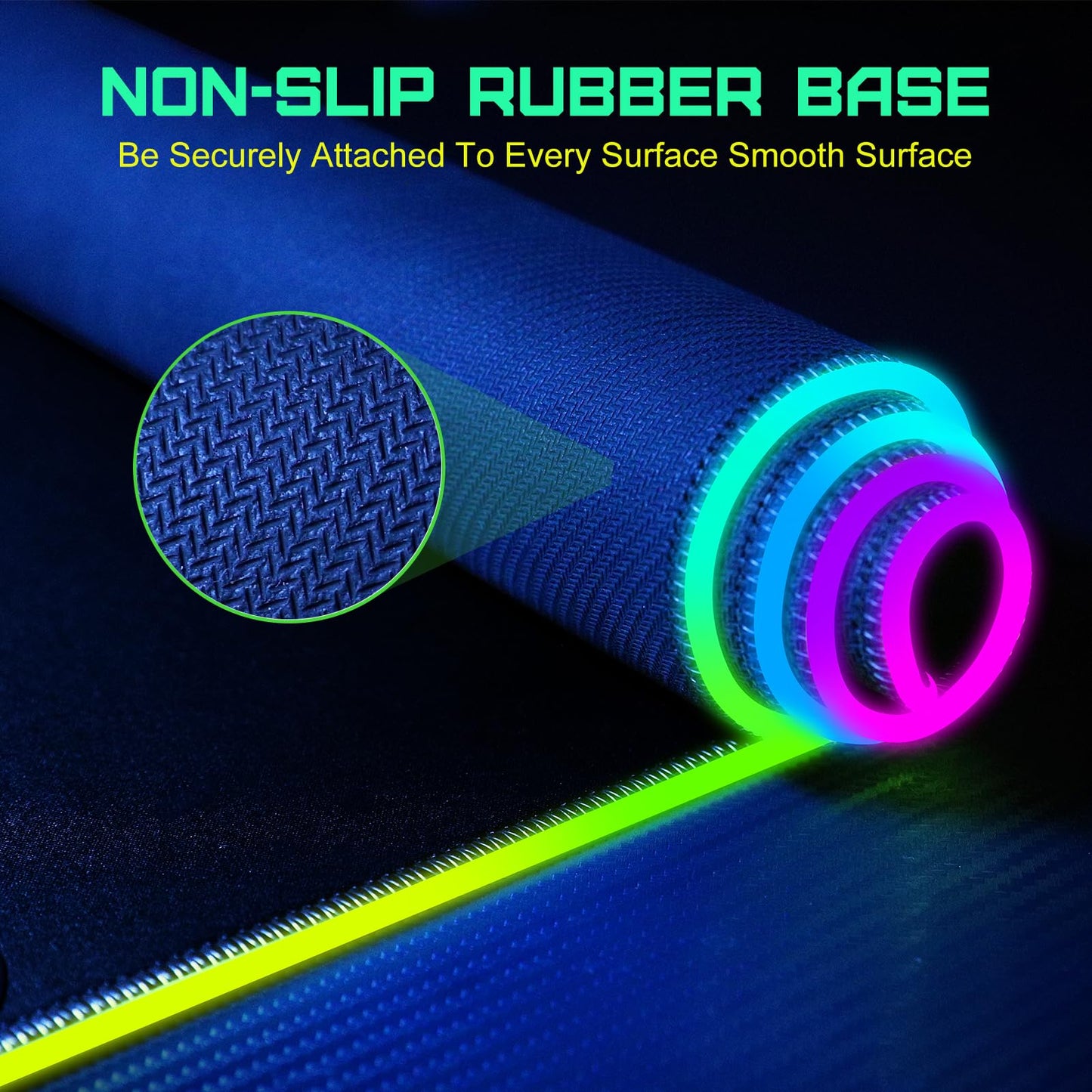 RGB Gaming Mauspad 15W Qi Mousepad LED, 10 Beleuchtungsmodi mit 15W Schnellladung Qi Kabelloses Laden für I-Phone Handy, Kopfhörer, Wasserdicht, rutschfest für Gaming, Schreibtische, PC und Büro