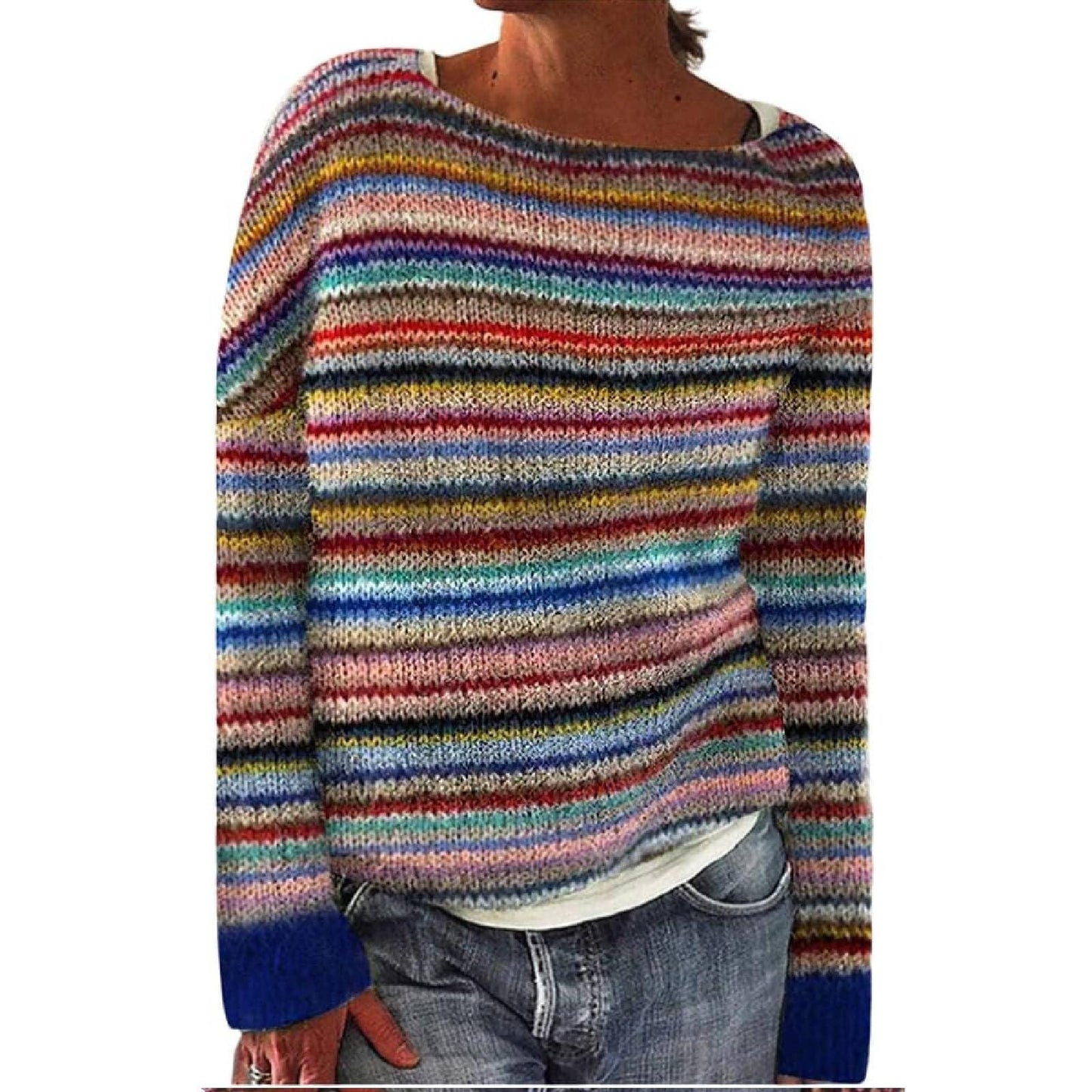 Women’s Norwegian Knit Sweater – Colorful Slim Fit Winter Pullover