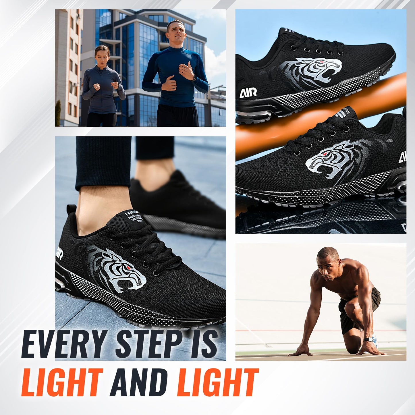 ASHION Men’s Running Shoes – Lightweight Breathable Sneakers