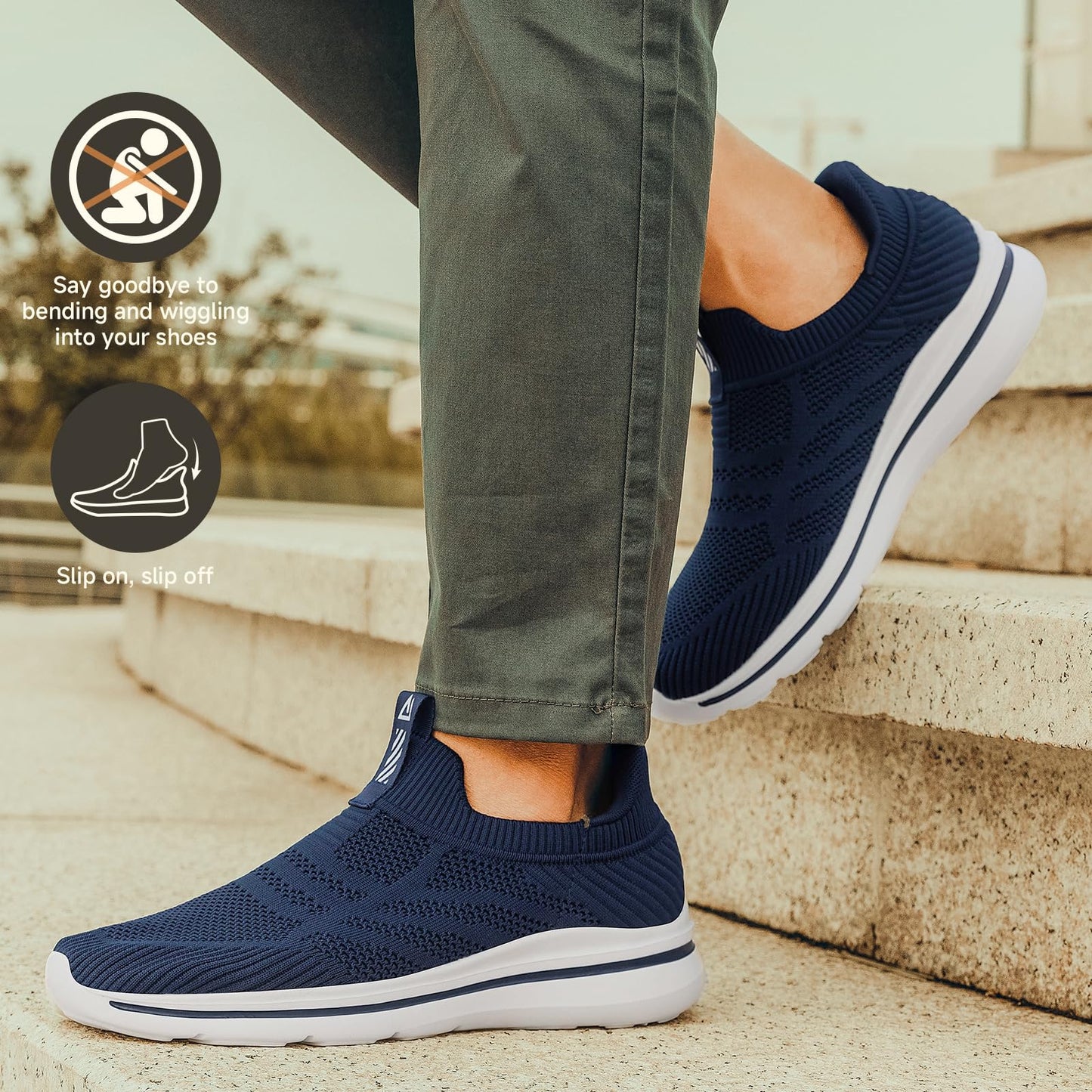 ODCKOI Men’s Slip-On Sneakers – Hands-Free, Lightweight & Training Shoes