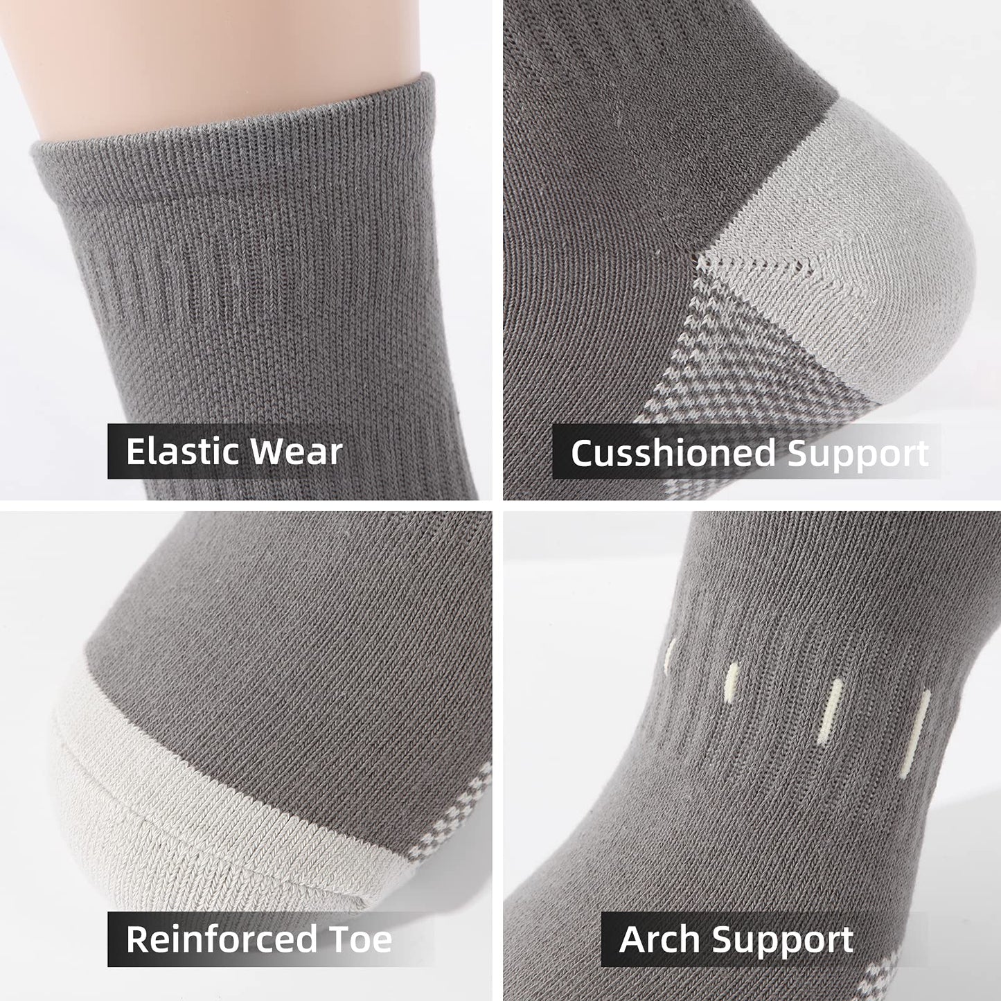 BUDERMMY Men’s Cushioned Hiking & Sports Socks – 6 Pack