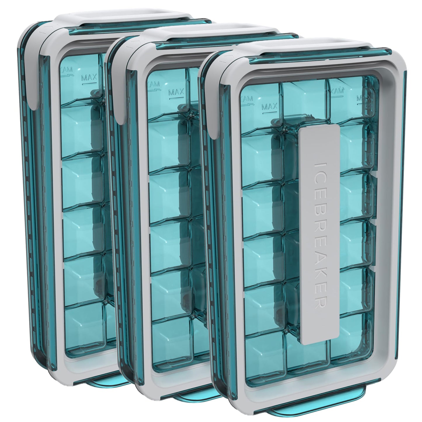 ICEBREAKER POP 2.0 ice cube tray - Make and serve ice without touching the ice - The hygienic ice container for the freezer - Silicone container with lid - 18 ice cubes (2 pieces)