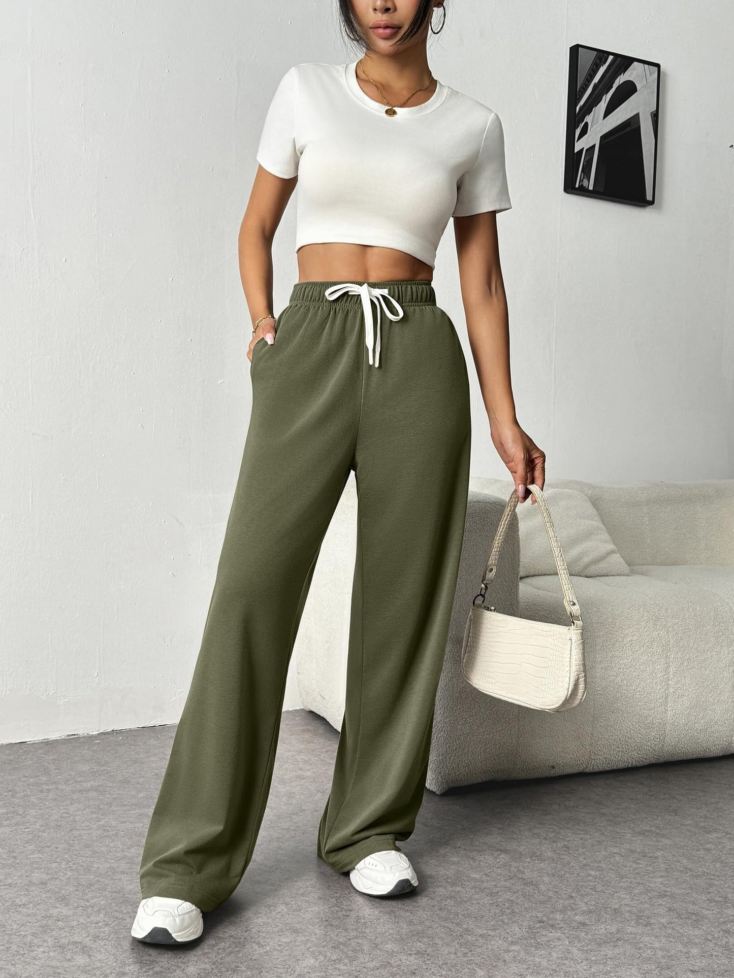 PINSPARK Women’s Jogger Pants – High-Waist Baggy Sweatpants