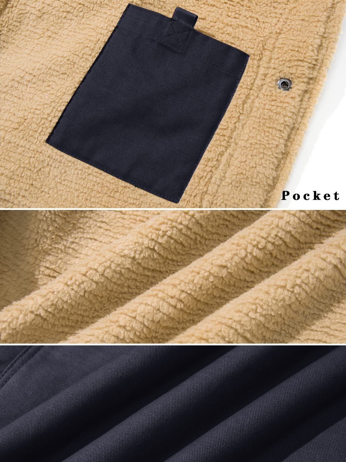 EKLENTSON Men’s Winter Jacket – Fleece Lined Cargo Coat