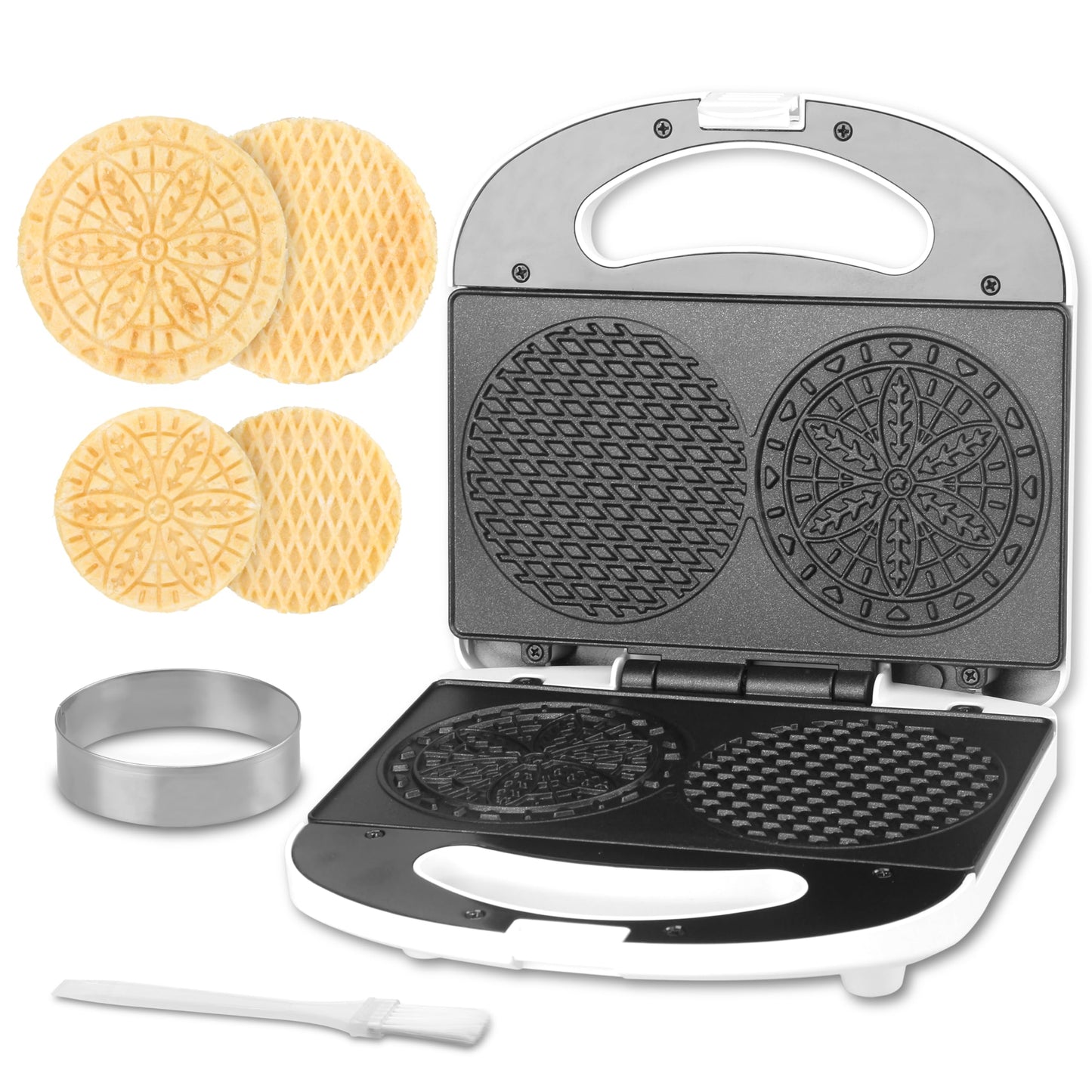 SugarWhisk Mini Waffeleisen Kinder, Doppelwaffeleisen, Kleines Waffeleisen mit Antihaftbeschichtung, Mini Waffle Maker, für Familienfeiern, Kindergeburtstage, Ostern oder Weihnachten, Weiß
