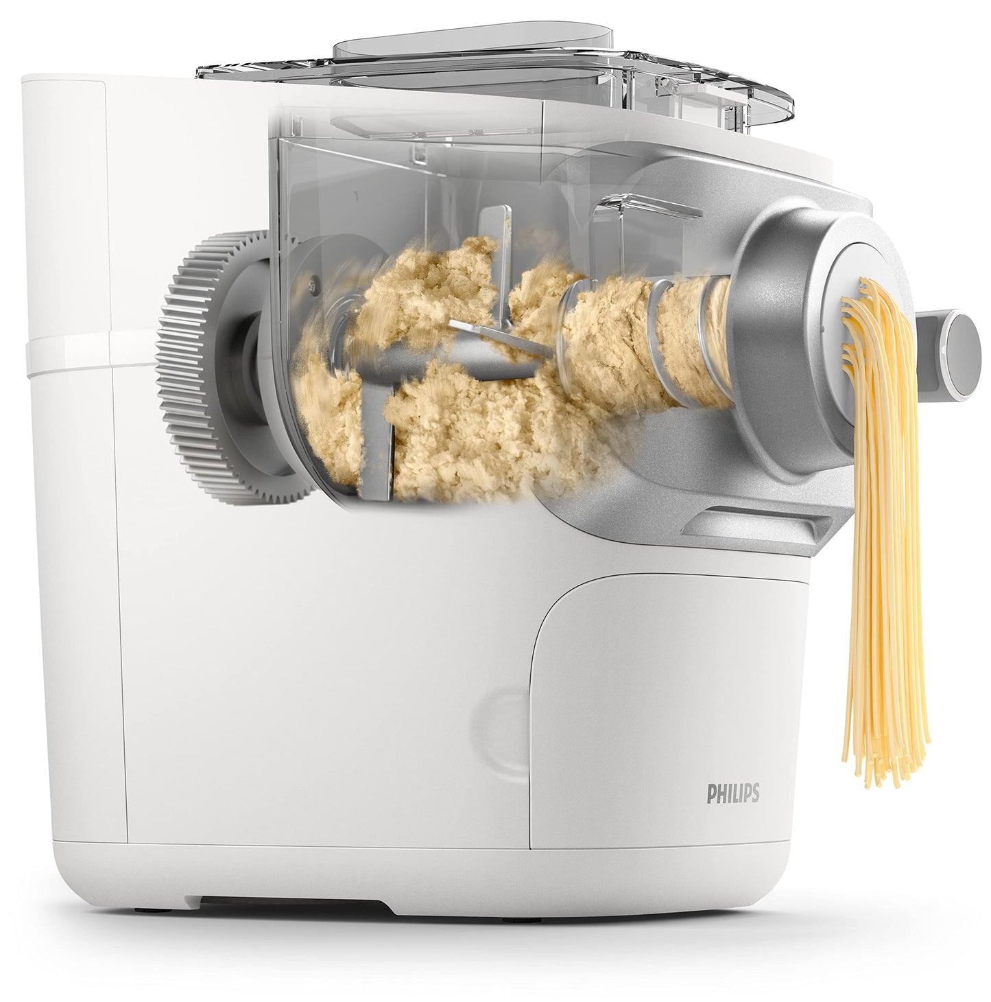 Philips 7000 Serie PastaMaker, Perfekte Nudeln Selbstgemacht, Automatisches Wiegen, 8 Pastasorten, Einfache Reinigung, bis zu 8 Portionen, ProExtrude-Technologie, Vegan, Glutenfrei, Schwarz(HR2665/93)