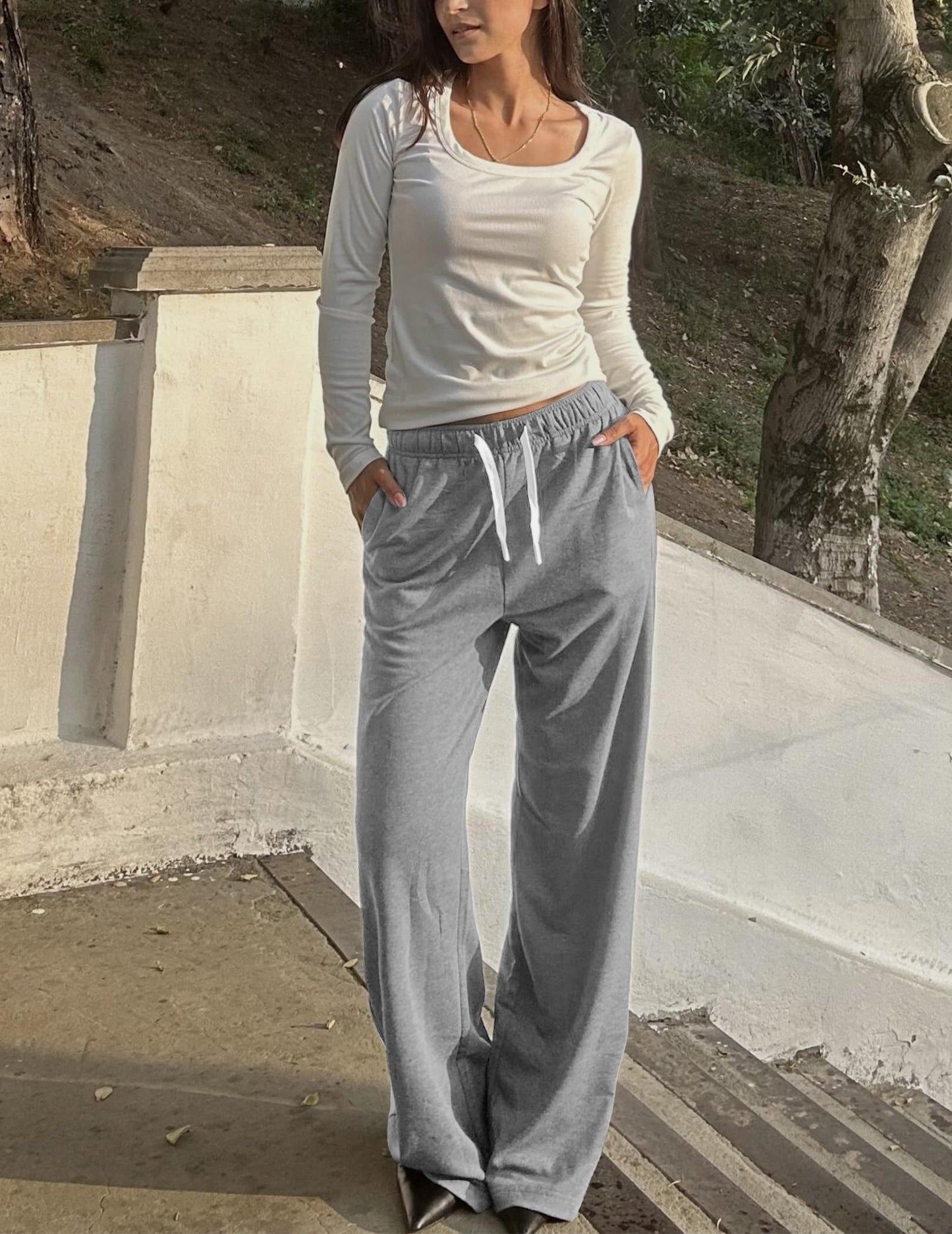 PINSPARK Women’s Jogger Pants – High-Waist Baggy Sweatpants