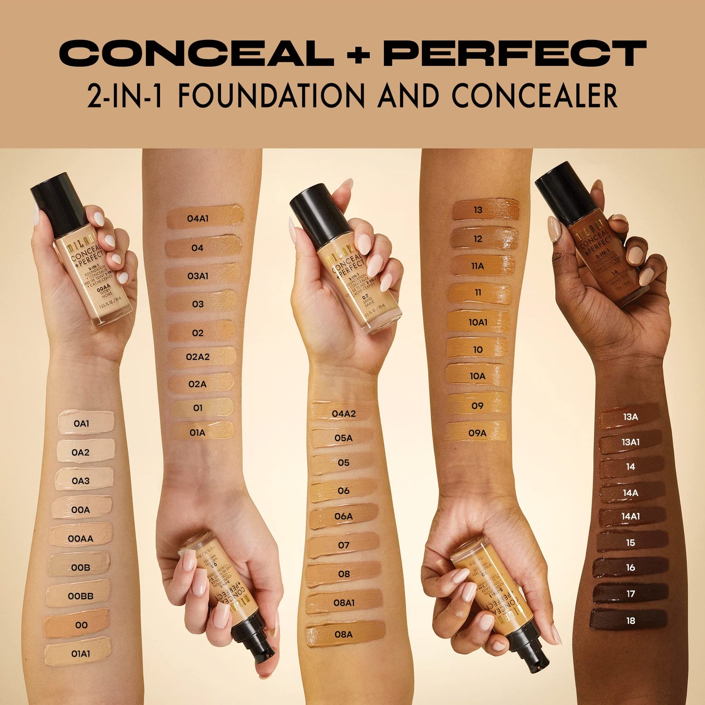 MILANI Conceal + Perfect 2-In-1 Foundation + Concealer - Light Natural