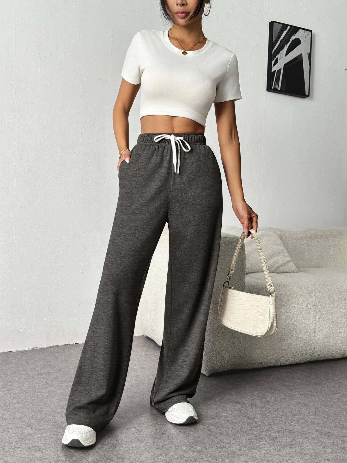 PINSPARK Women’s Jogger Pants – High-Waist Baggy Sweatpants